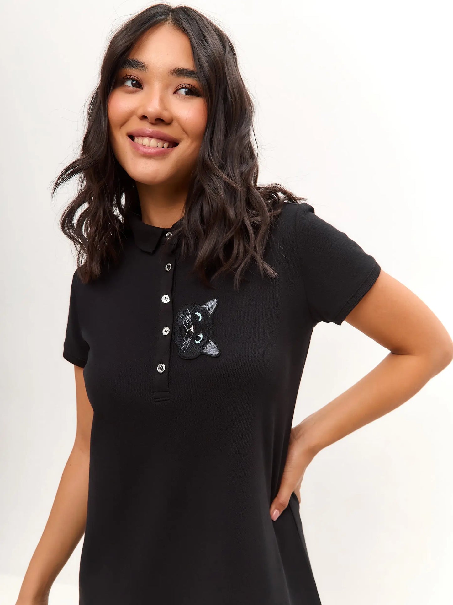 Black Polo Dress CAT - Polo t-shirt & dress
