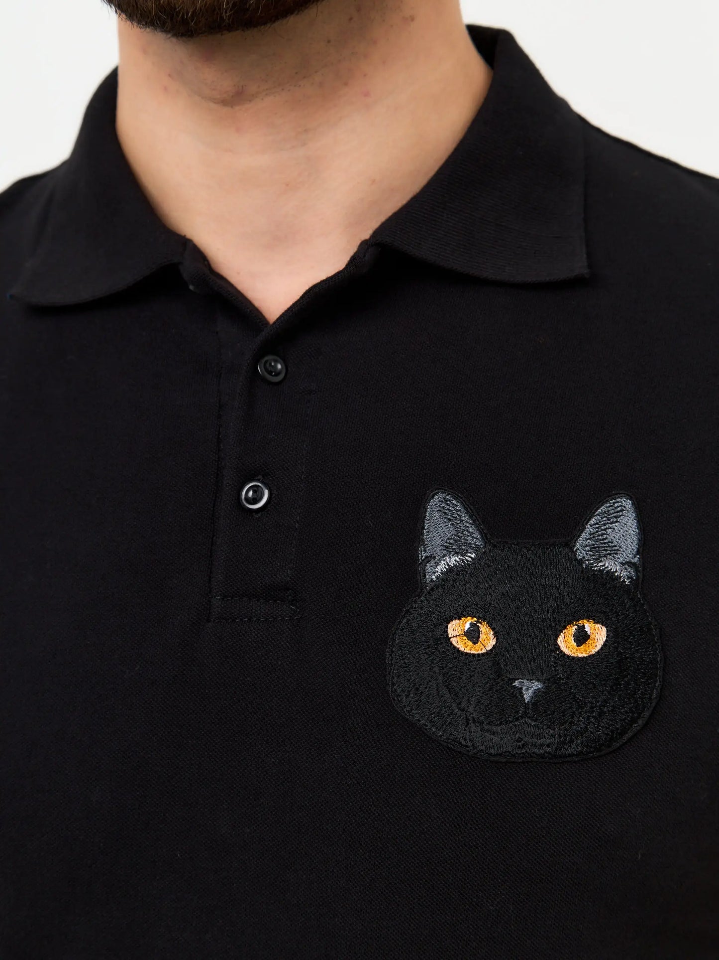 Black polo t-shirt cat - Funny Cat Polo t-shirt & dress | For Cat Lovers | CAT by maniita