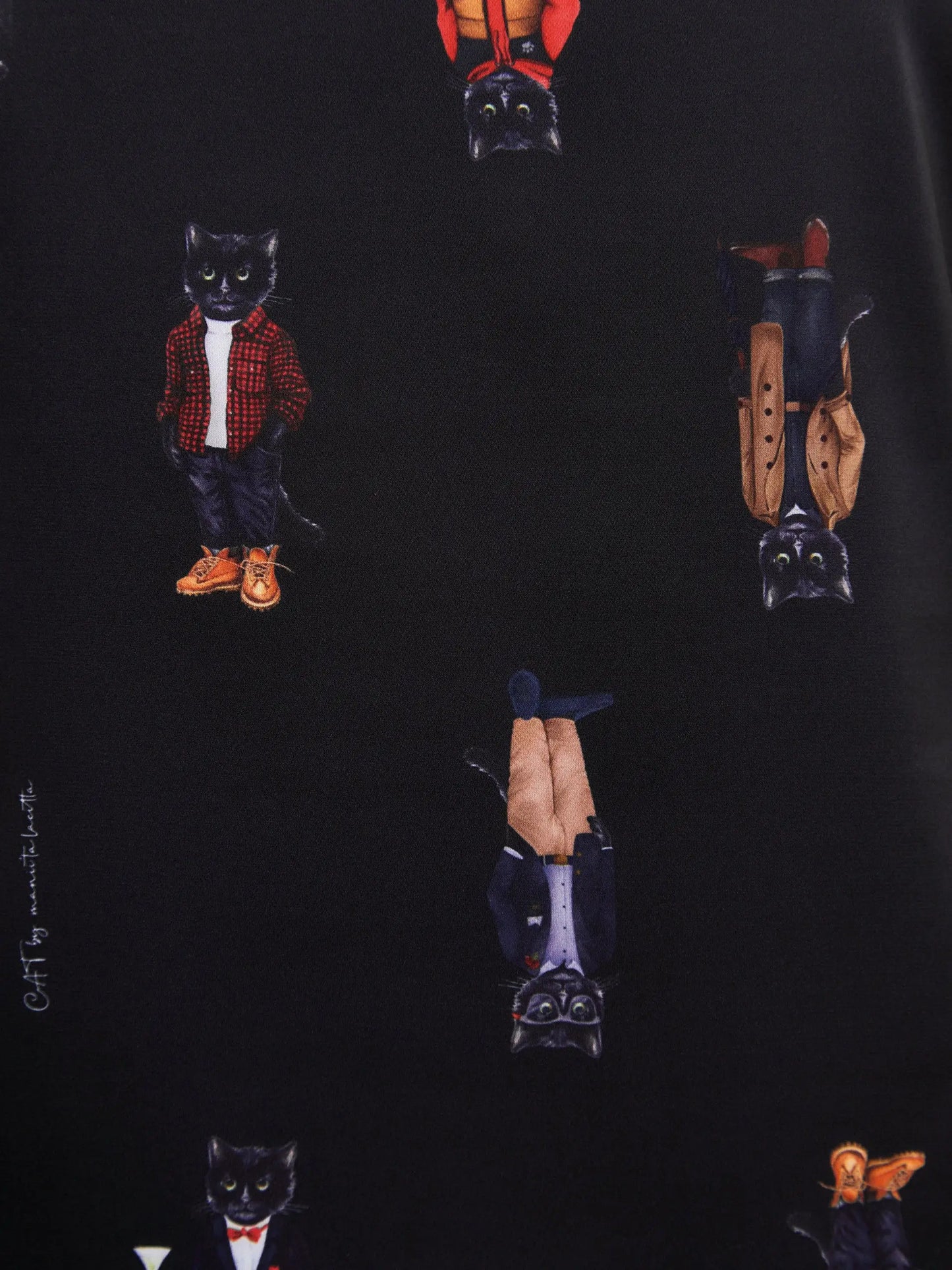 Black Silk Top CAT - Silk top
