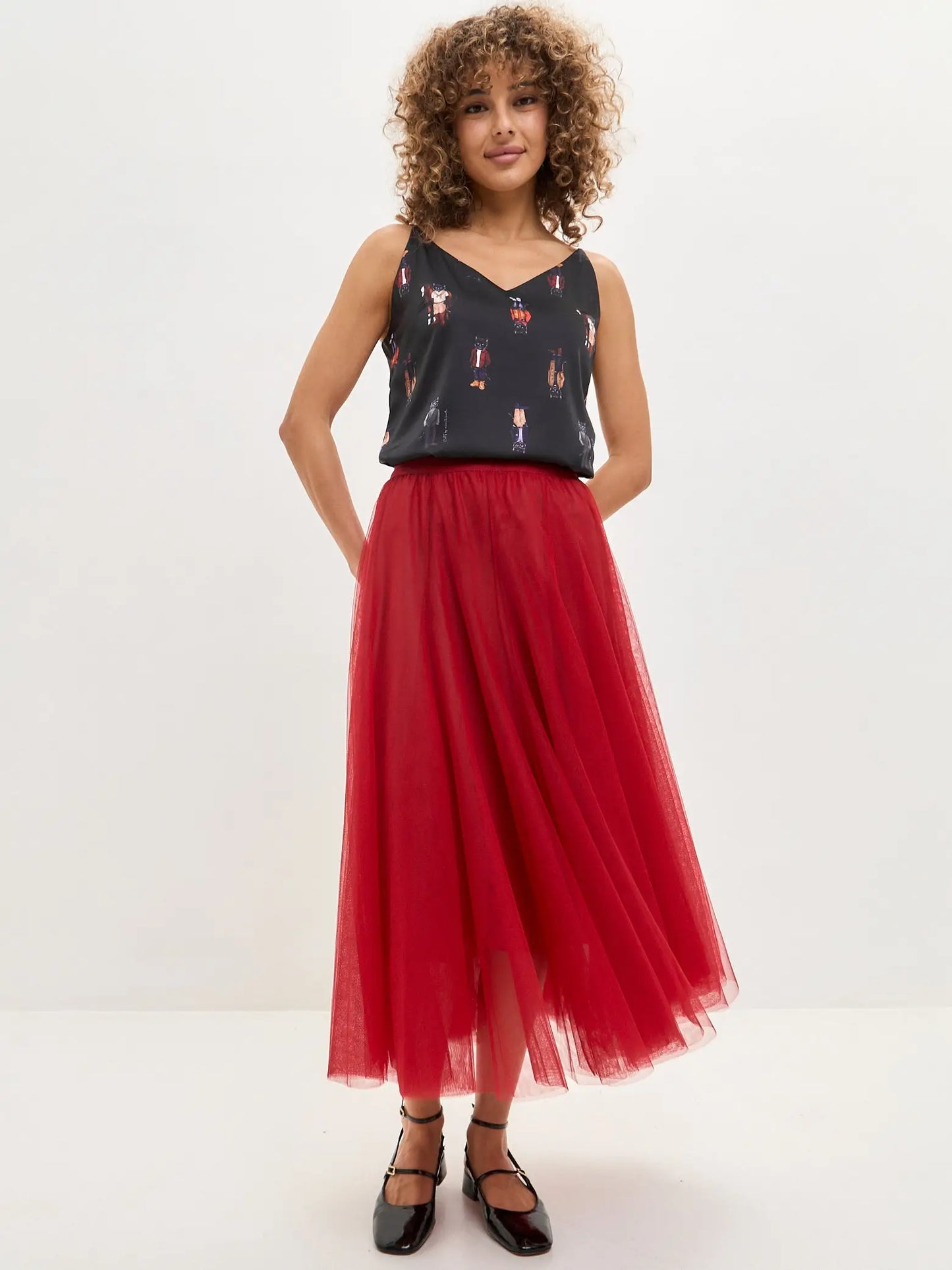 Black Silk Top CAT - Silk top