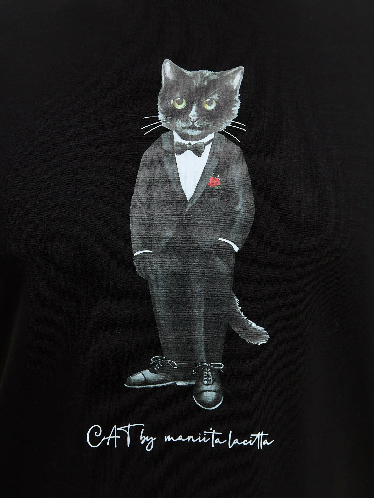 Black t-shirt groom cat - Funny Cat T-shirt | For Cat Lovers | CAT by maniita lacitta