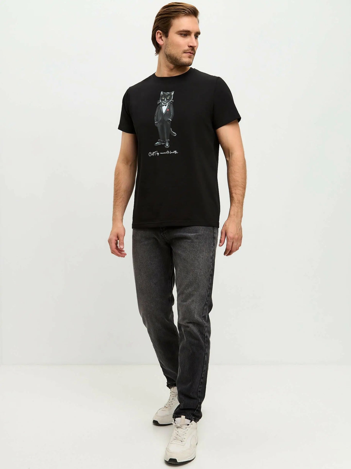 Black t-shirt groom cat - Funny Cat T-shirt | For Cat Lovers | CAT by maniita lacitta