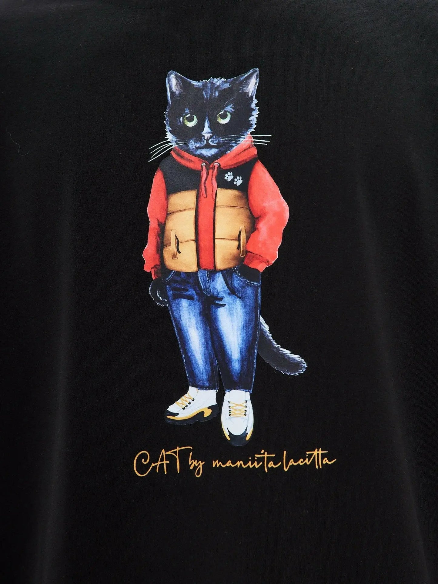Printed T-shirt SPORT CASUAL CAT - Maniita Lacitta