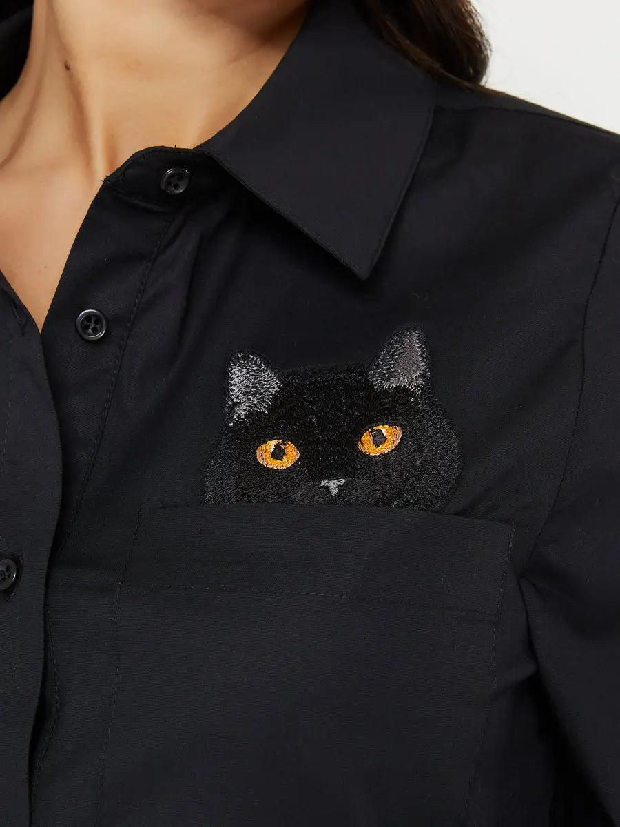 Black women’s shirt cat - Funny Cat Shirt & Striped shirt | For Cat Lovers | CAT by maniita