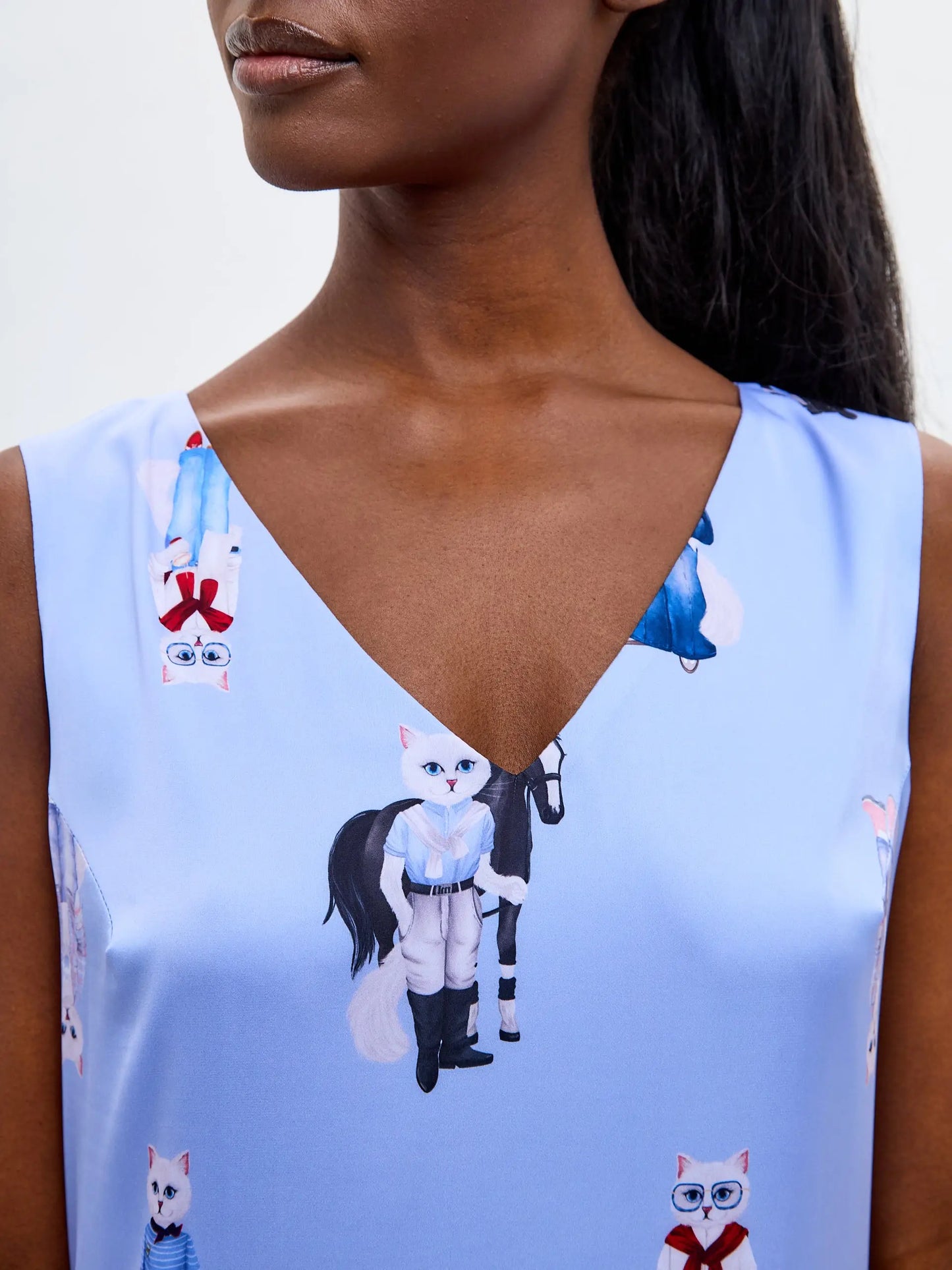 Blue silk loungewear - Funny Cat Loungewear | For Cat Lovers | CAT by maniita lacitta