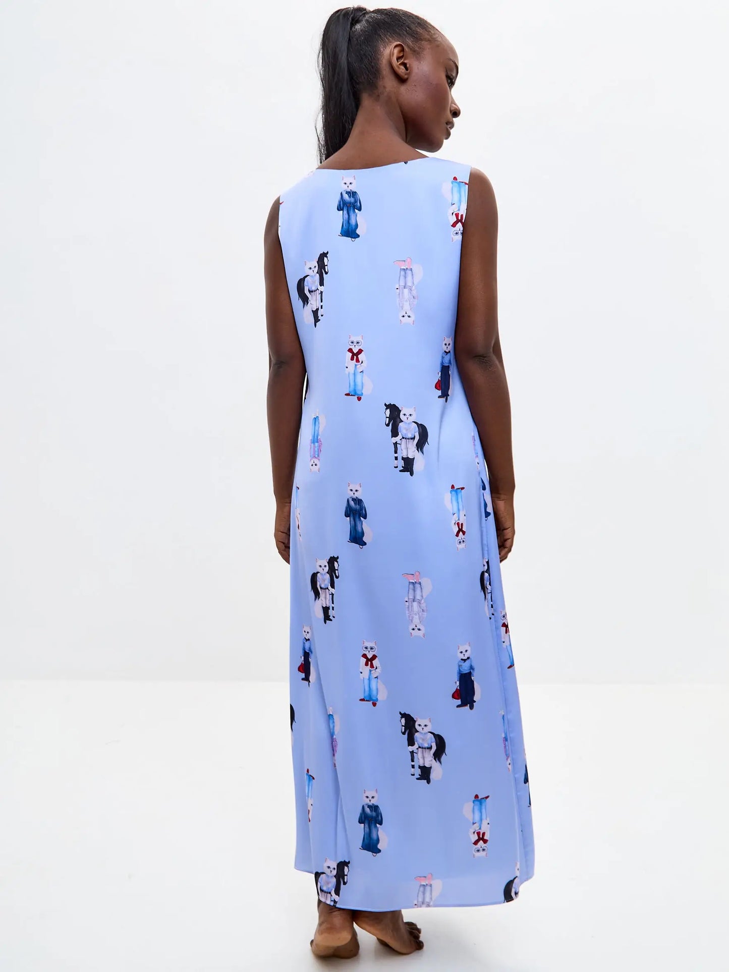 Blue silk loungewear - Funny Cat Loungewear | For Cat Lovers | CAT by maniita lacitta