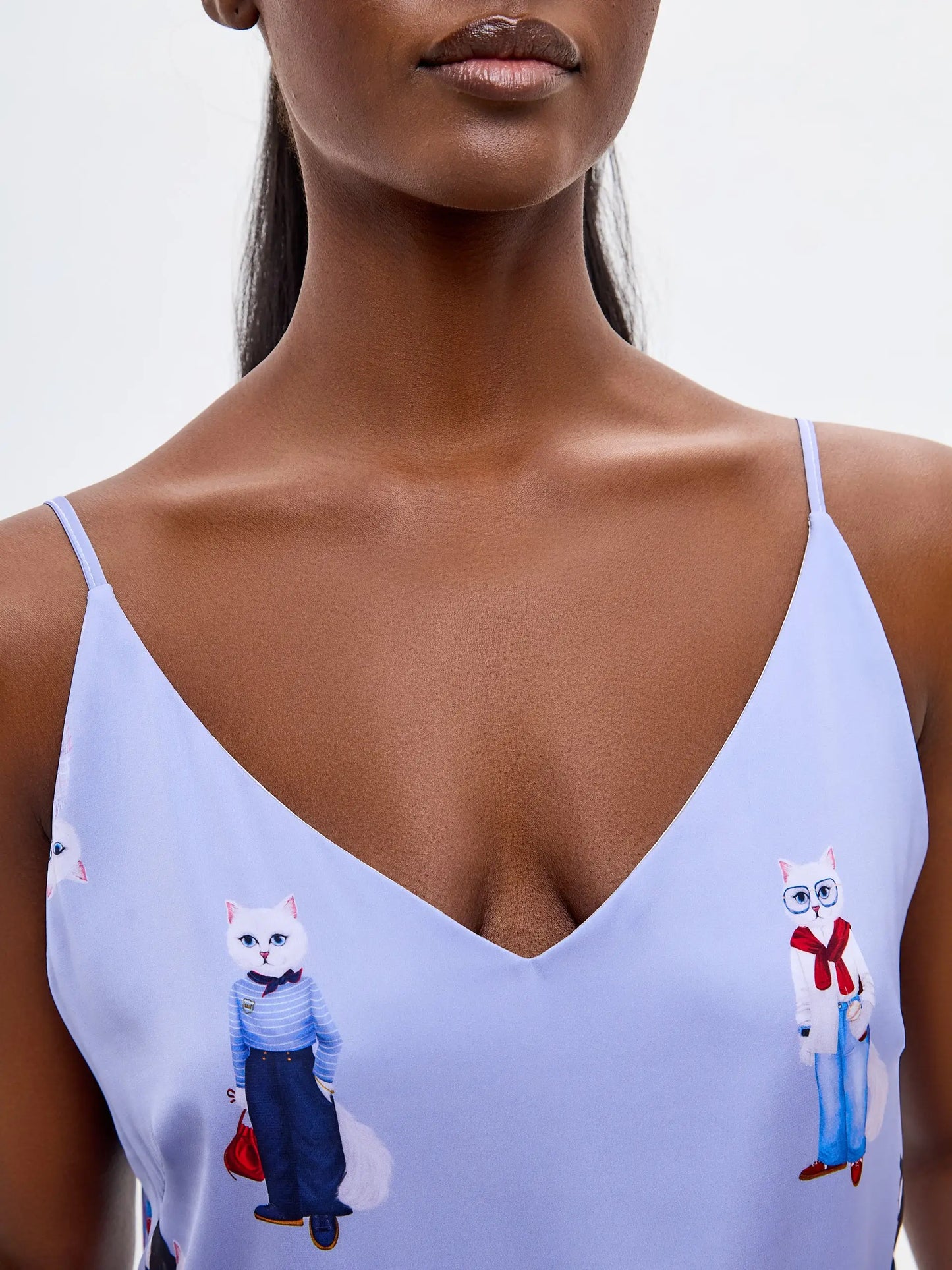 Blue Silk Top CAT - Silk top