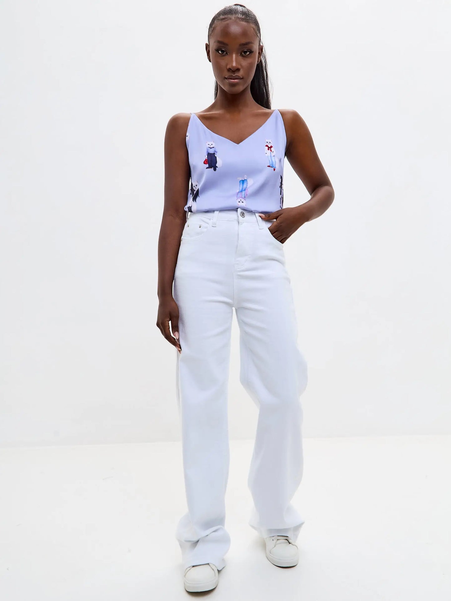 Blue Silk Top CAT - Silk top