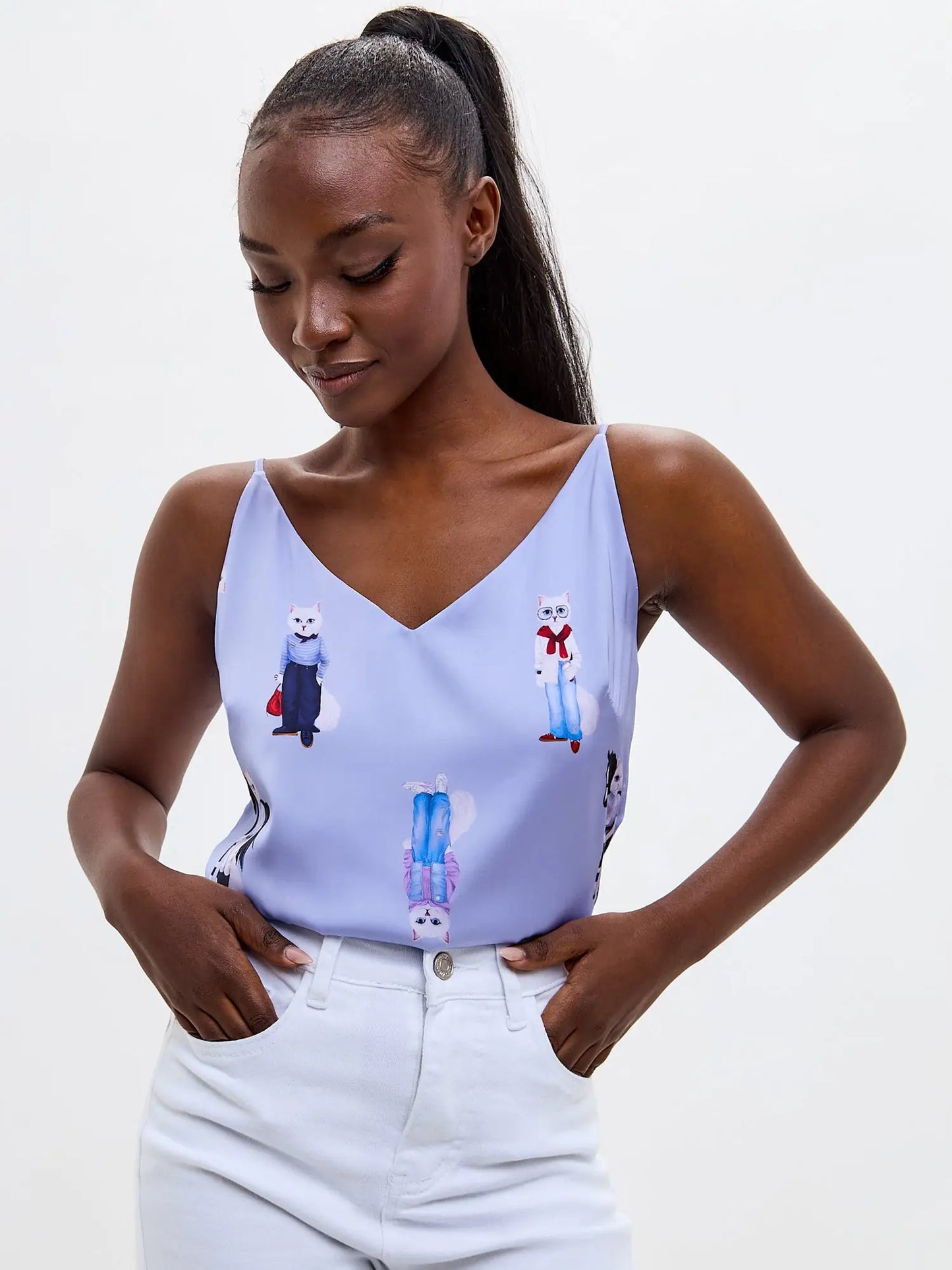Blue Silk Top CAT - Silk top