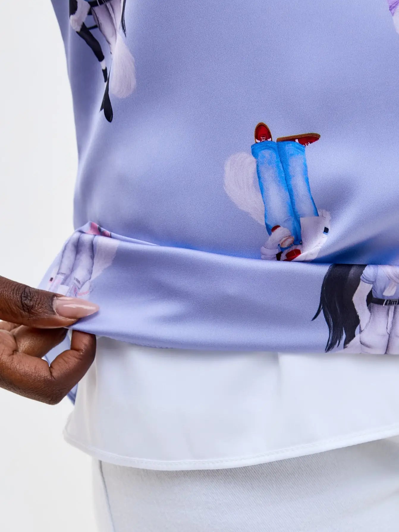 Blue Silk Top CAT - Silk top
