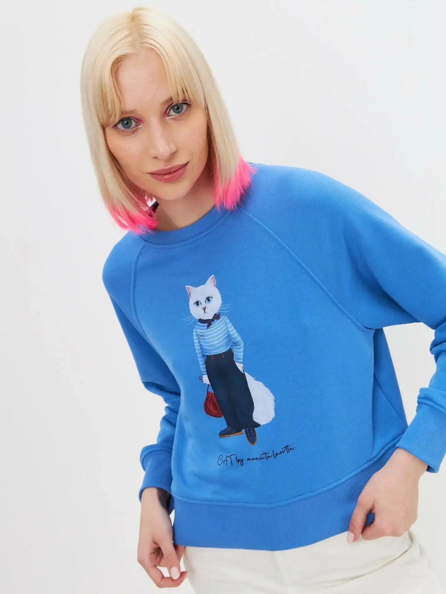 Blue sweatshirt mariner cat - Funny Cat Hoodie & sweatshirt | For Cat Lovers | CAT by maniita