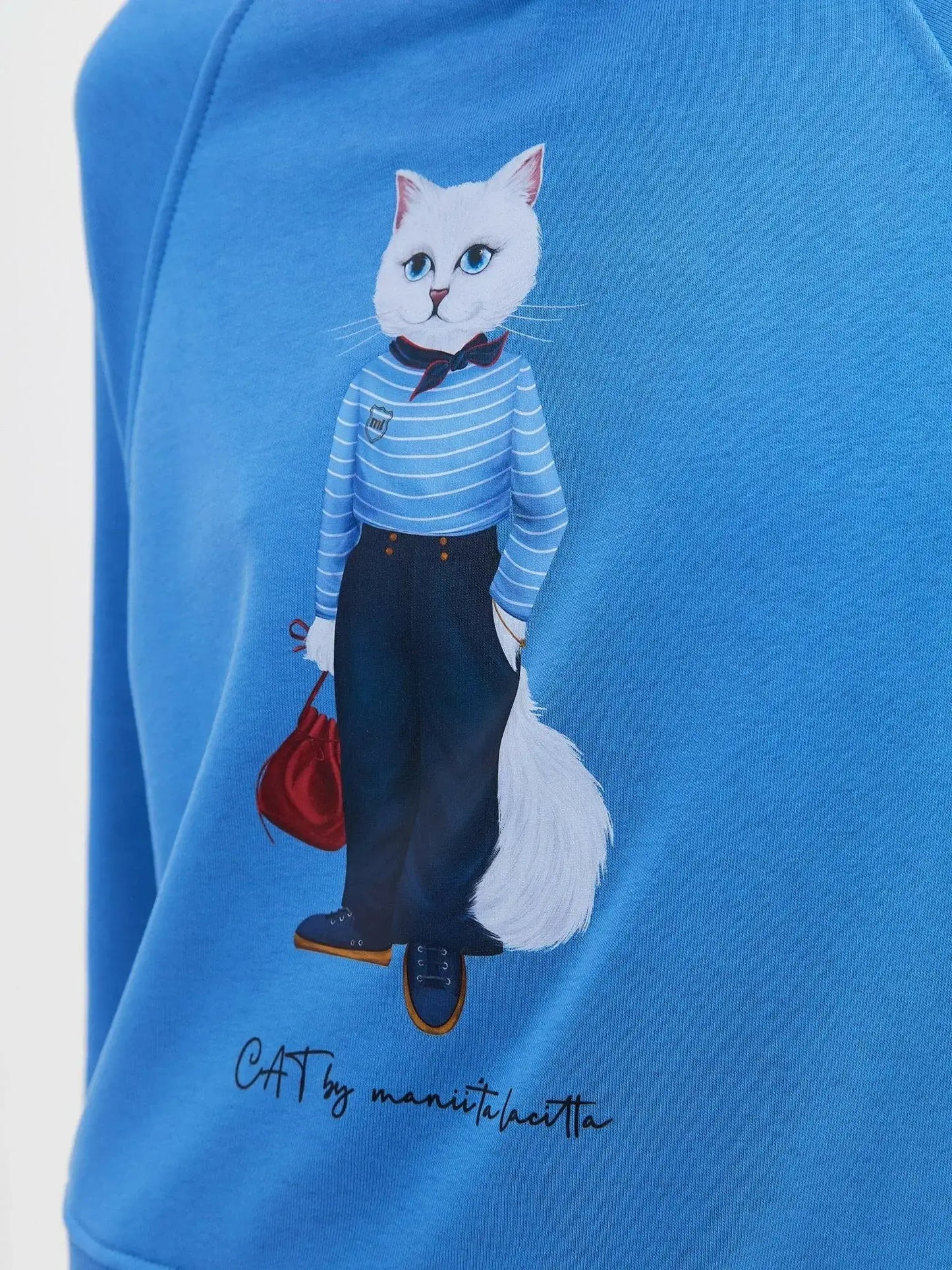 Blue sweatshirt mariner cat - Funny Cat Hoodie & sweatshirt | For Cat Lovers | CAT by maniita