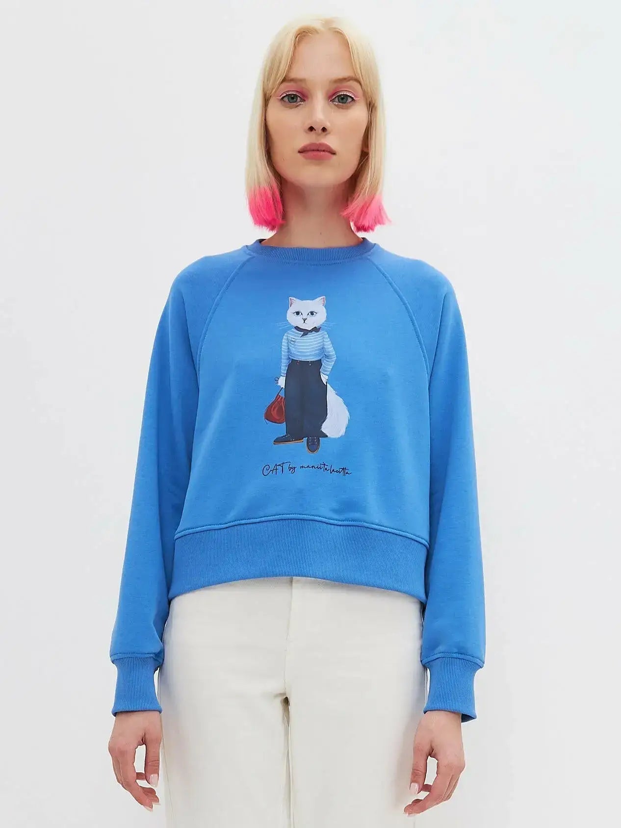 Blue sweatshirt mariner cat - Funny Cat Hoodie & sweatshirt | For Cat Lovers | CAT by maniita