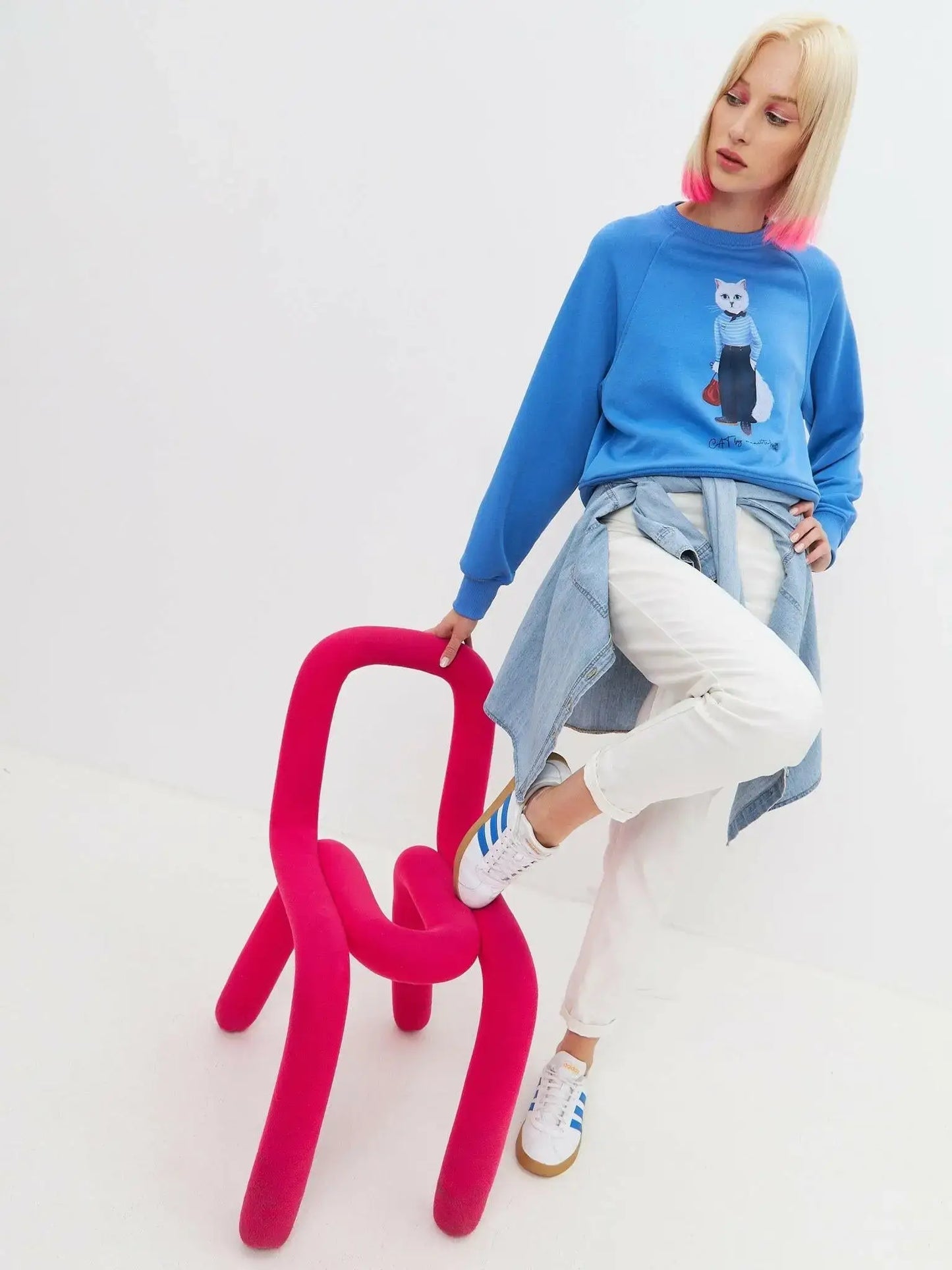 Blue sweatshirt mariner cat - Funny Cat Hoodie & sweatshirt | For Cat Lovers | CAT by maniita