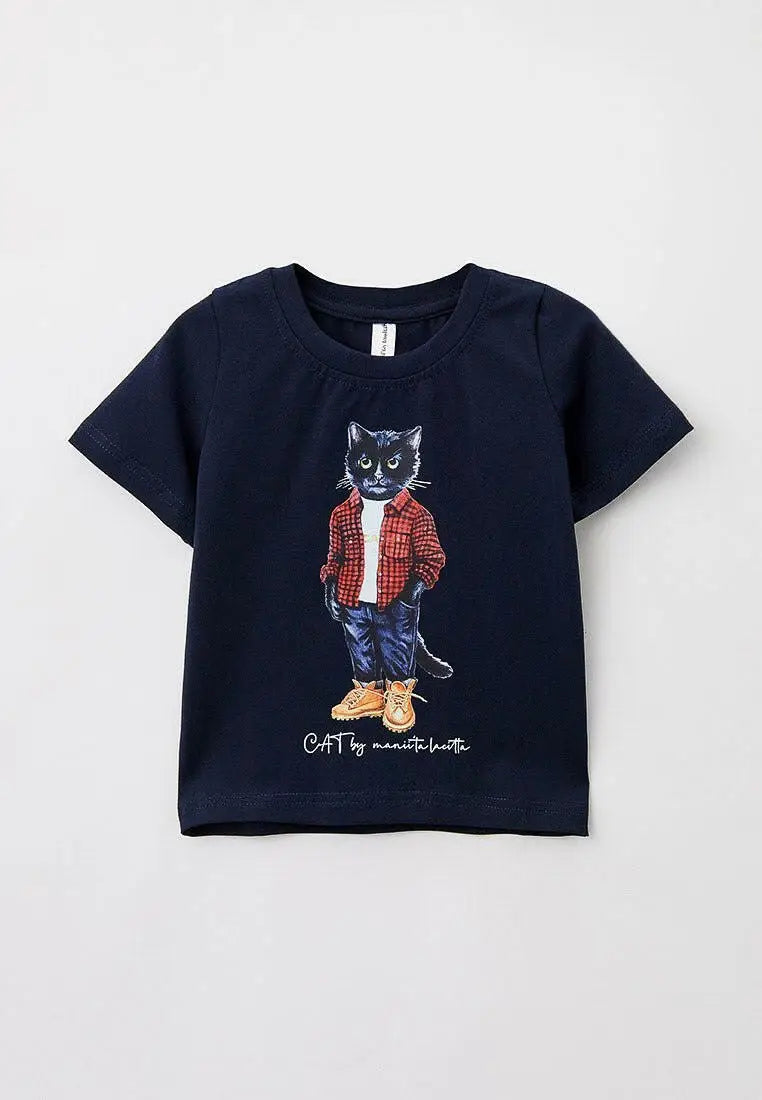 Blue t-shirt country cat - Funny Cat T-shirt | For Cat Lovers | CAT by maniita lacitta