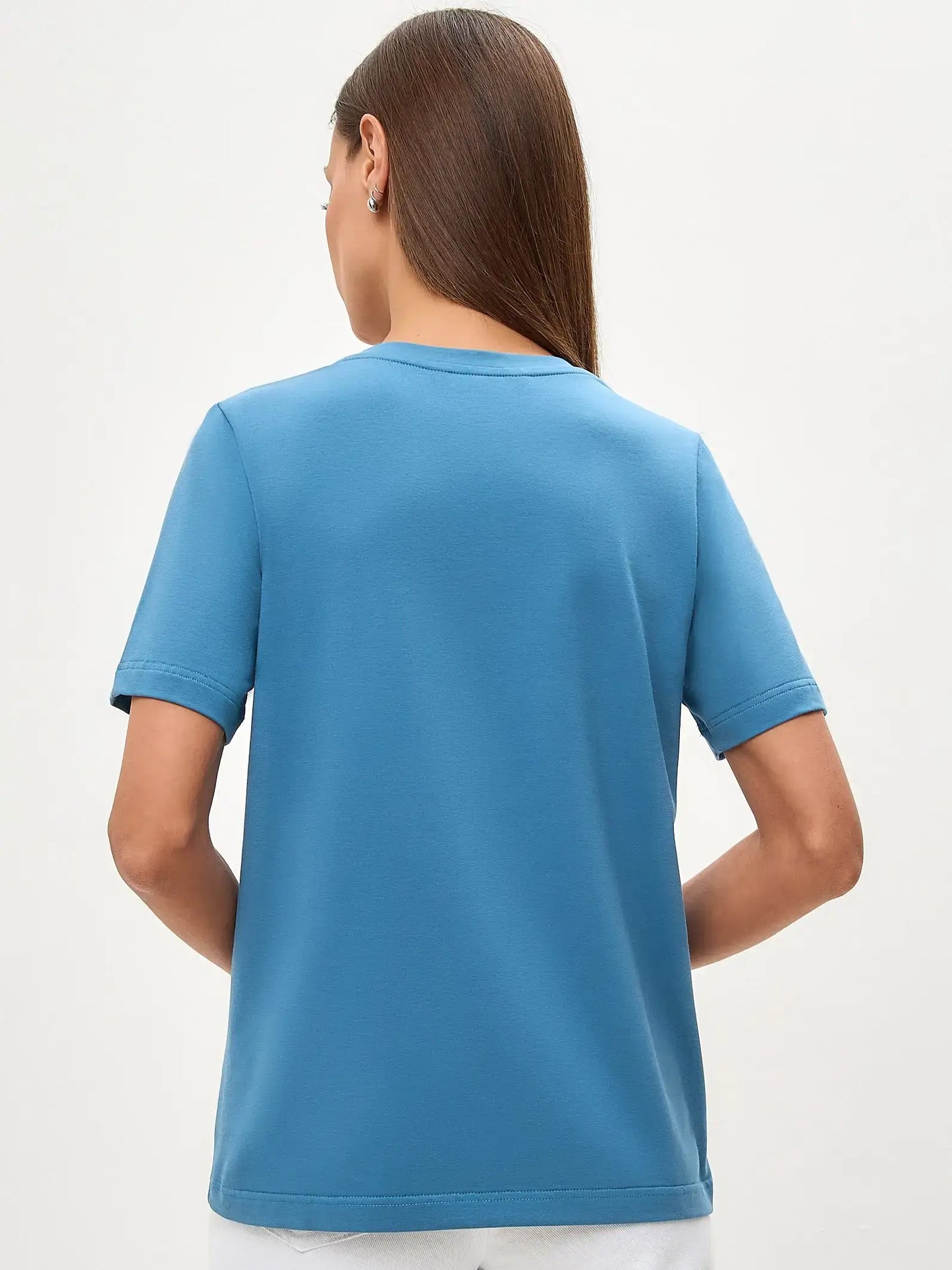 Blue Printed T-shirt COUNTRY WHITE CAT - T-shirt