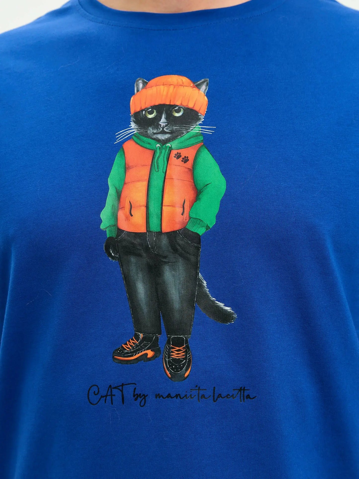 Blue t-shirt hoodie cat - Funny Cat T-shirt | For Cat Lovers | CAT by maniita lacitta
