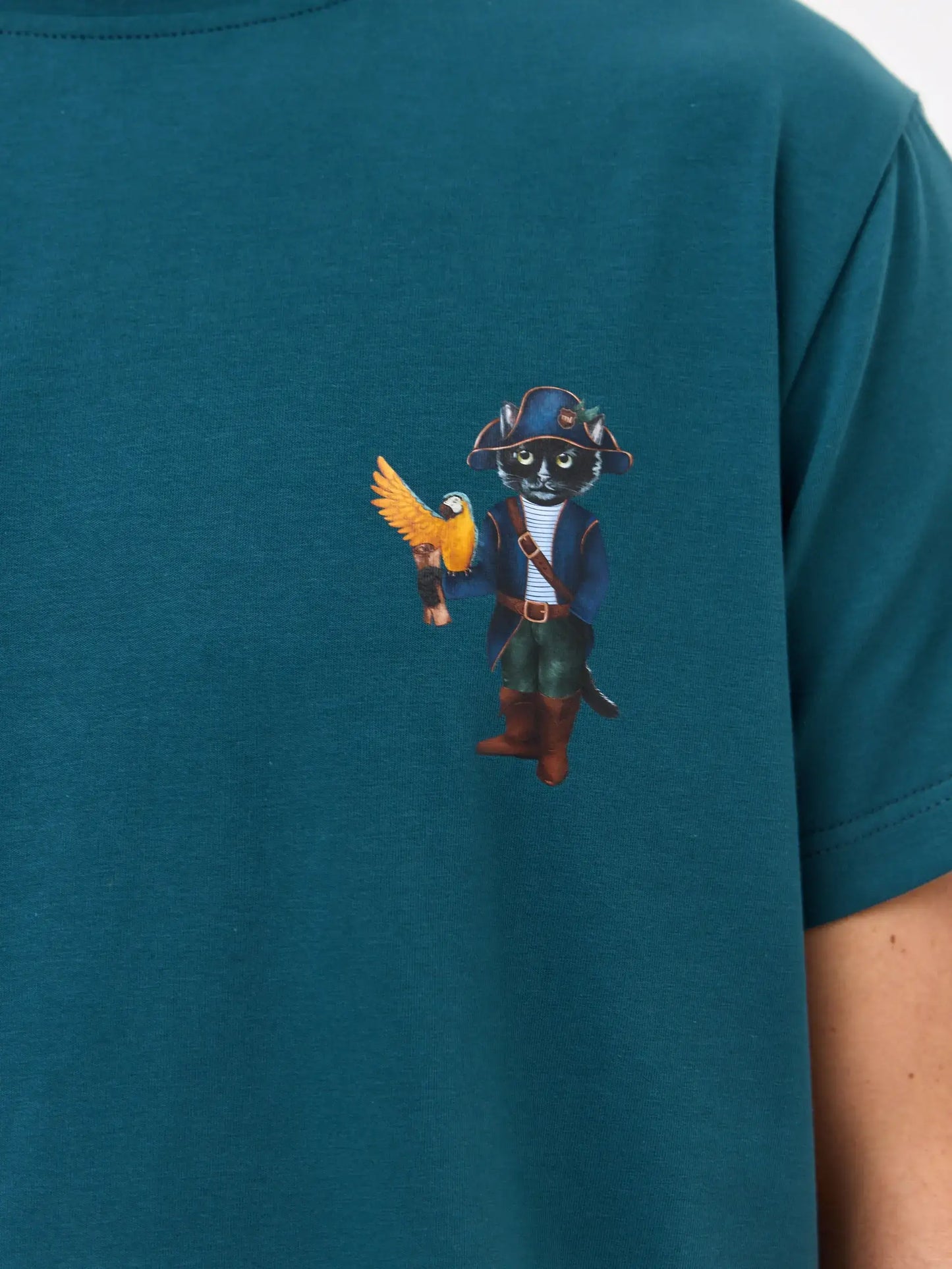 Blue Printed T-shirt PIRAT CAT - T-shirt