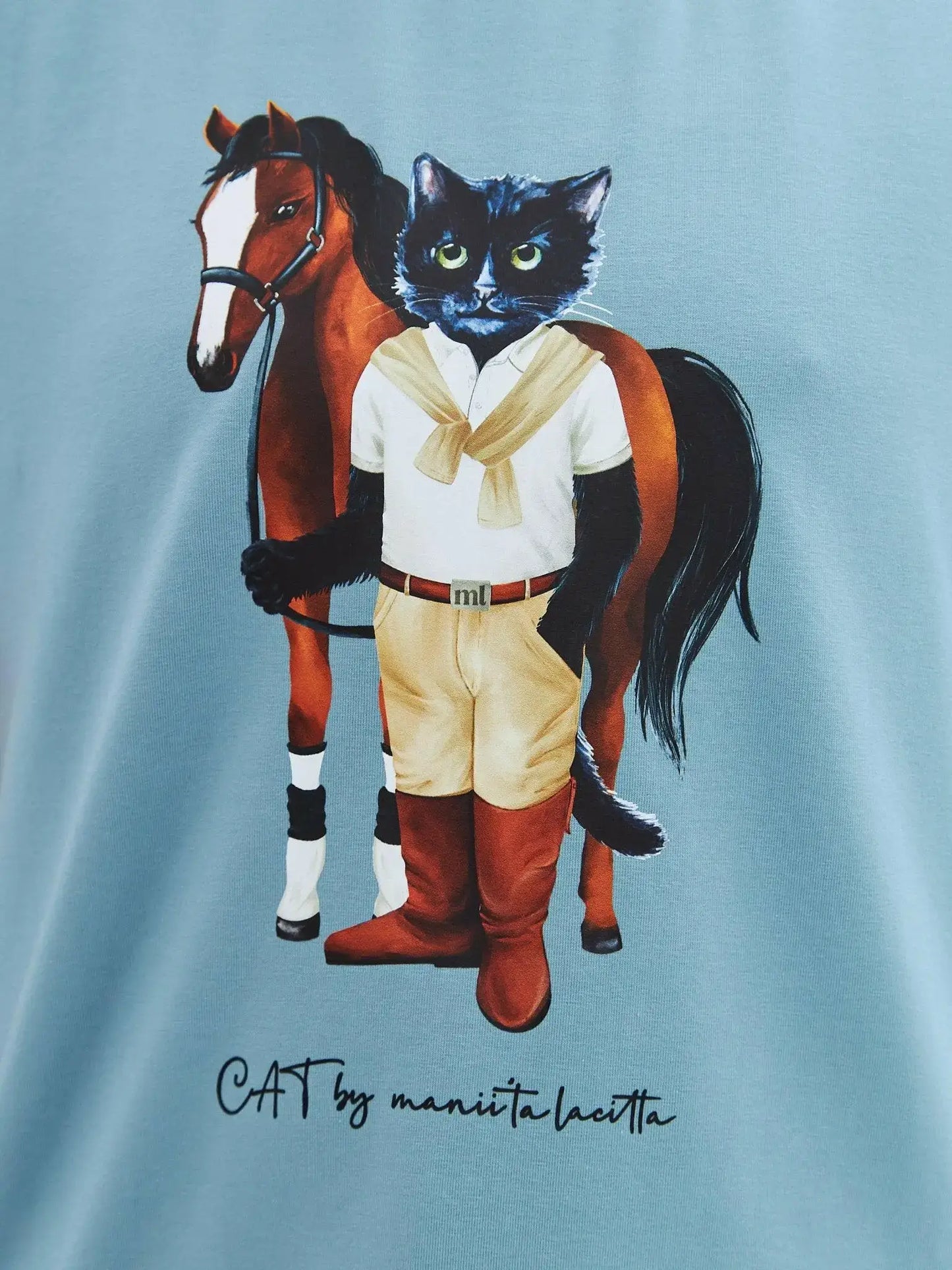Blue t-shirt rider cat - Funny Cat T-shirt | For Cat Lovers | CAT by maniita lacitta