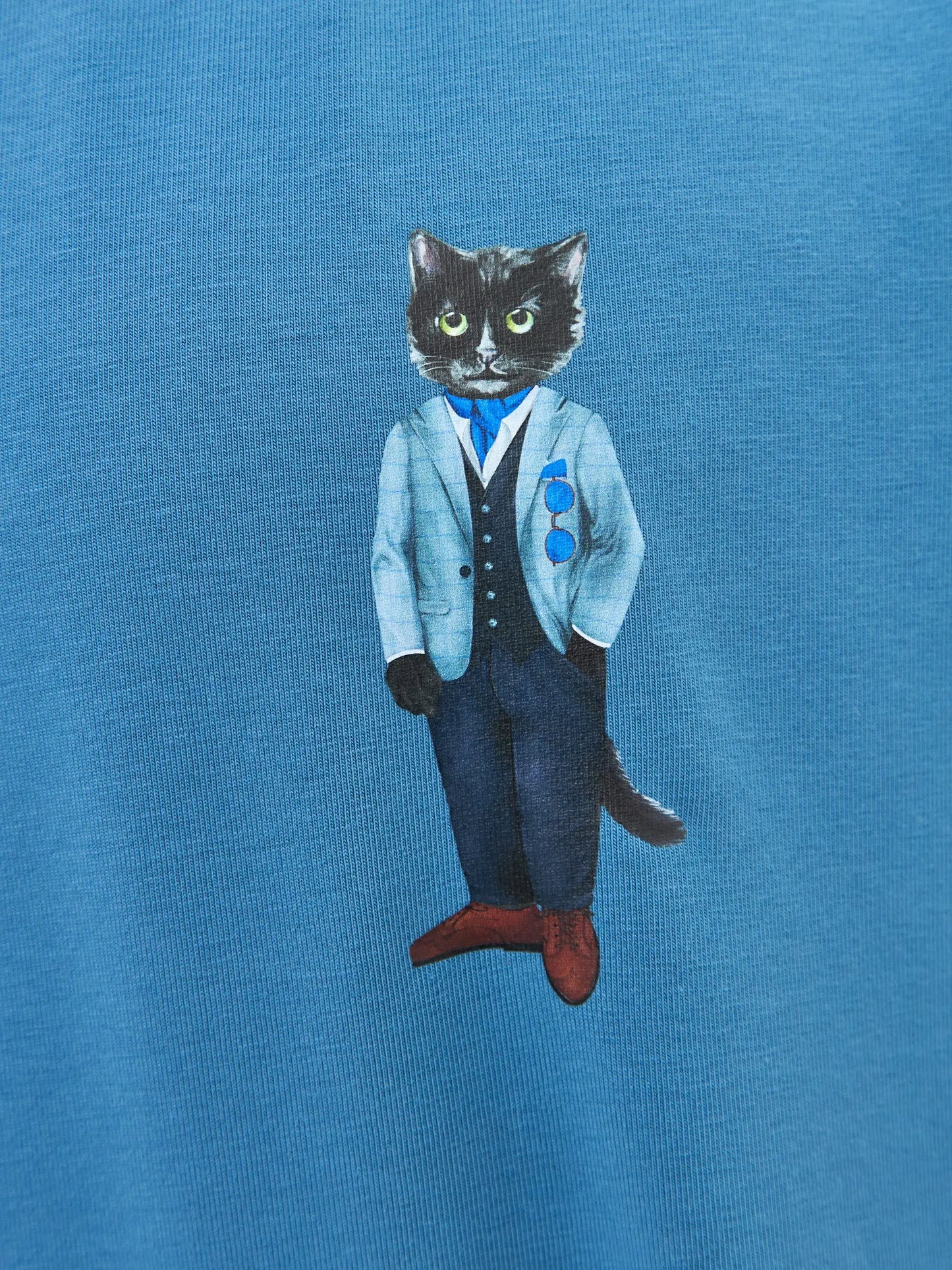 Blue Printed T-shirt SUIT CAT - T-shirt