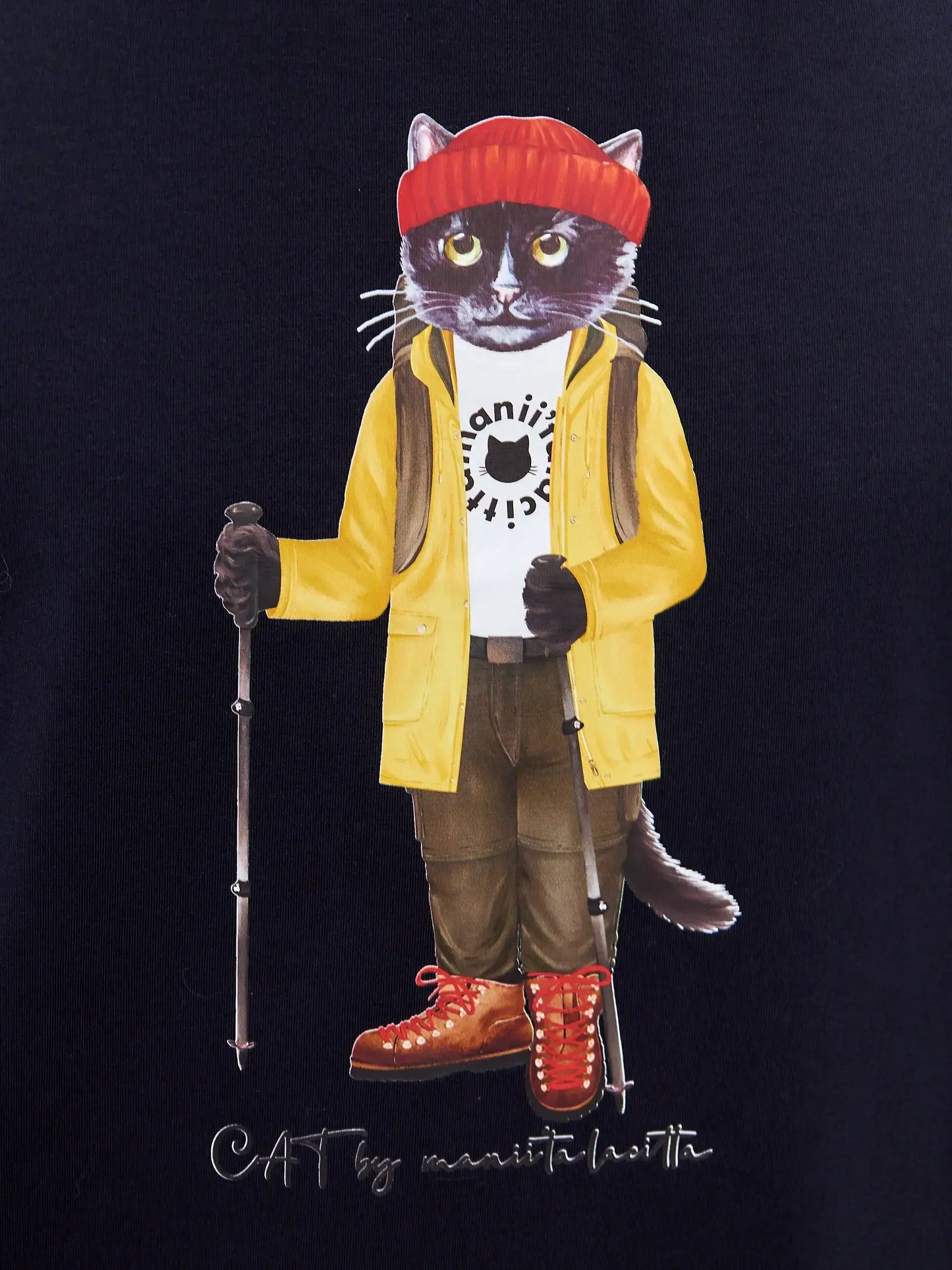 Blue Printed T-shirt TRAVEL CAT - T-shirt