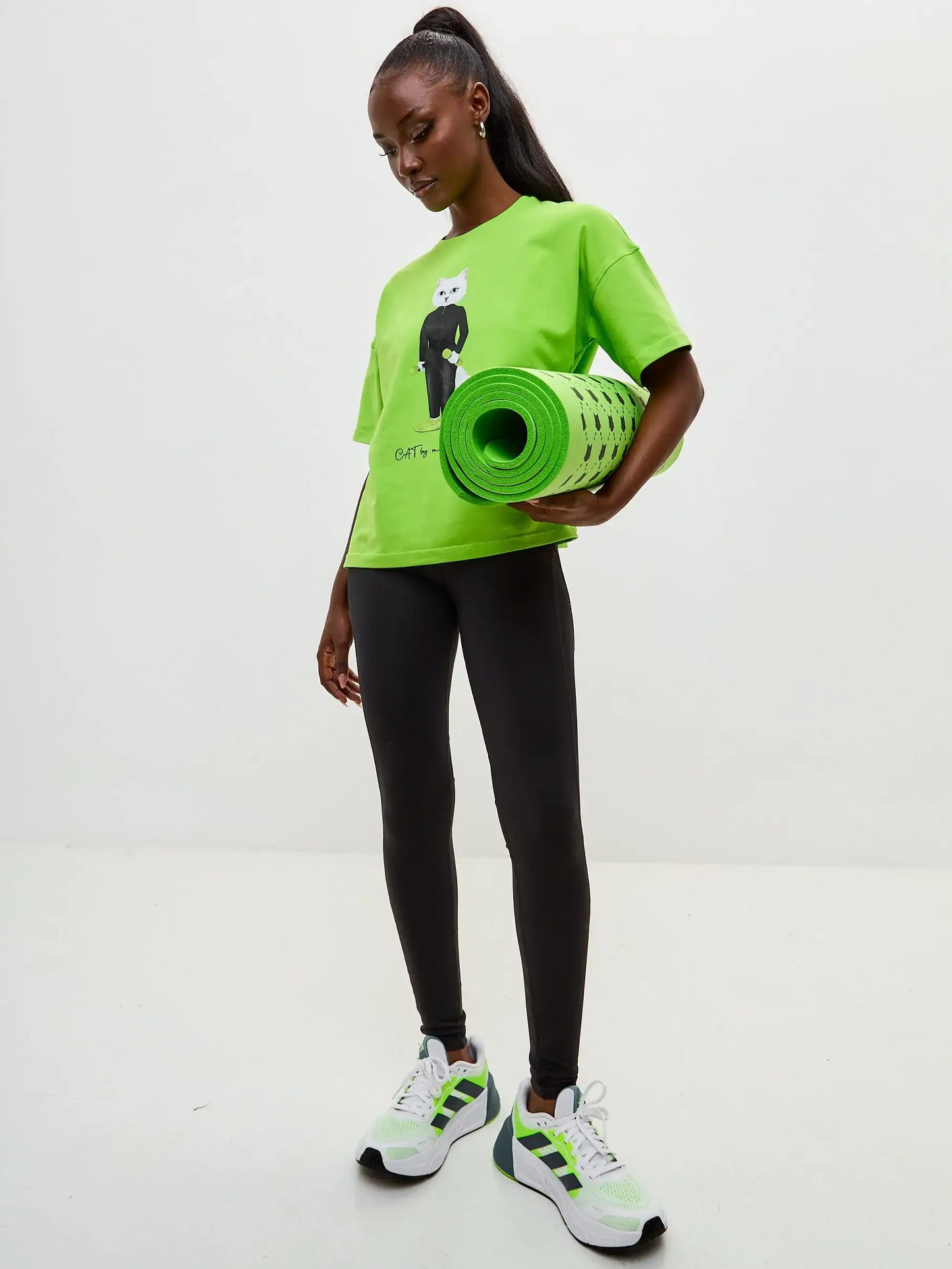 Green Printed short oversized T-shirt SPORT CAT - T-shirt
