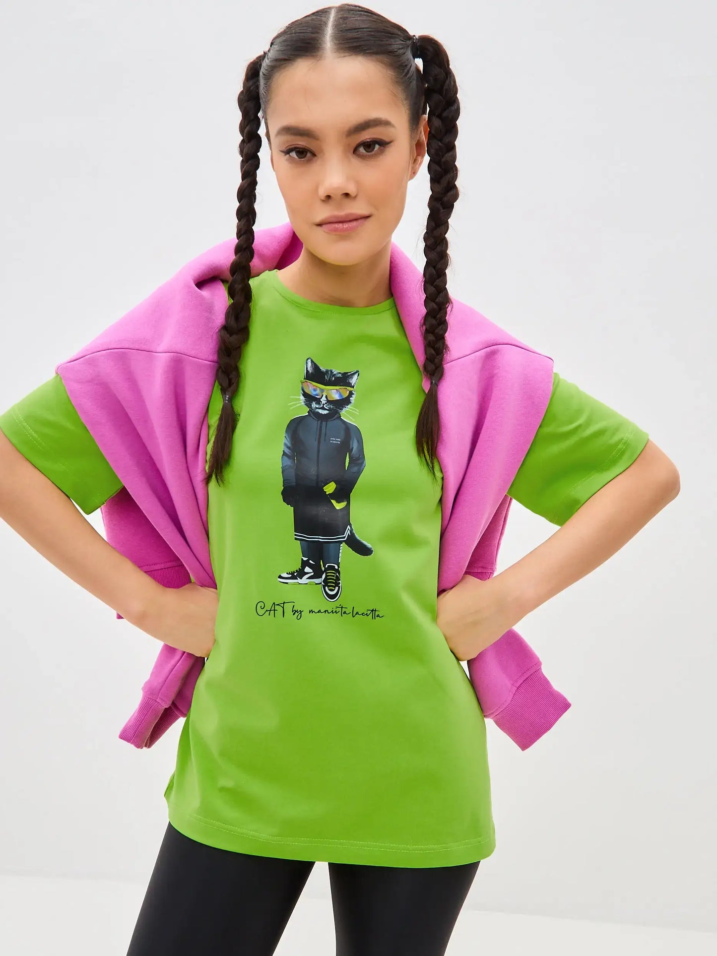 Green Printed t-shirt SPORT CAT - T-shirt