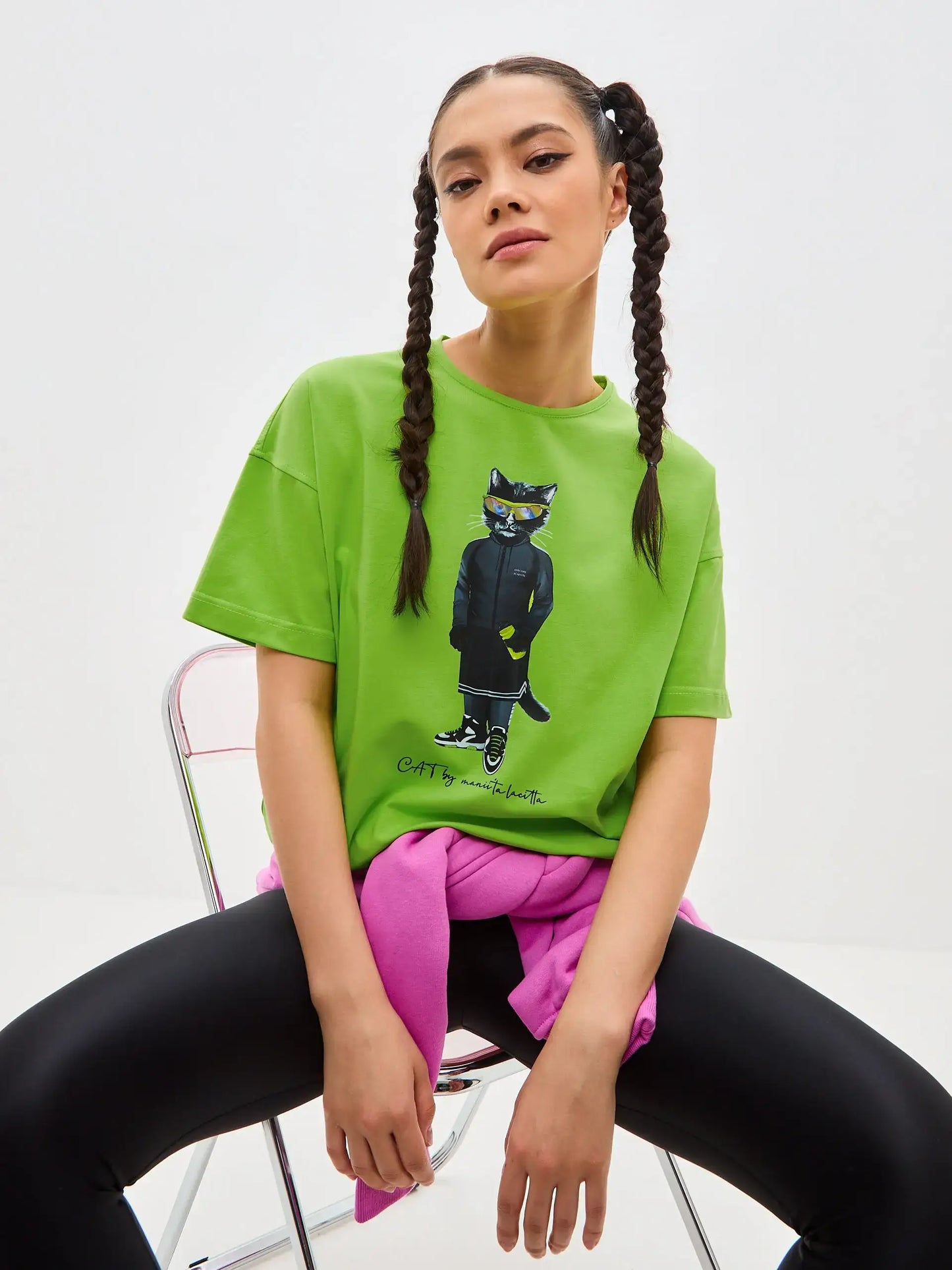 Green Printed t-shirt SPORT CAT - T-shirt