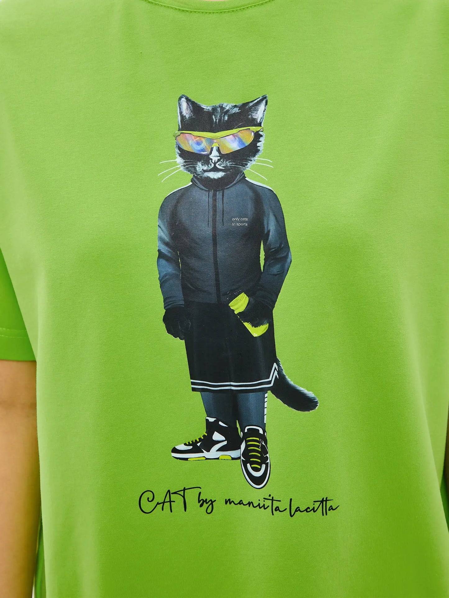 Green Printed t-shirt SPORT CAT - T-shirt