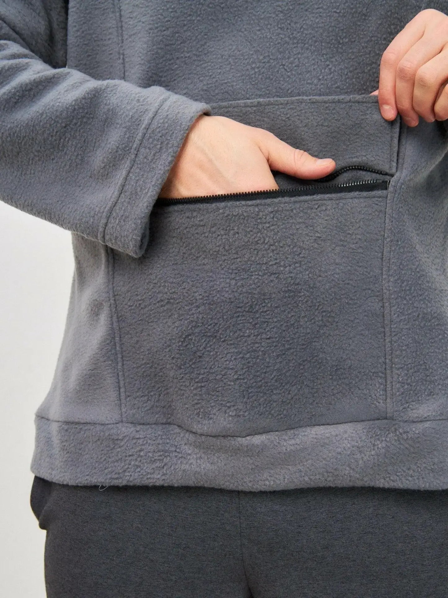 Grey fleece hoodie - Funny Cat Fleece (recycled) | For Cat Lovers | CAT by maniita lacitta