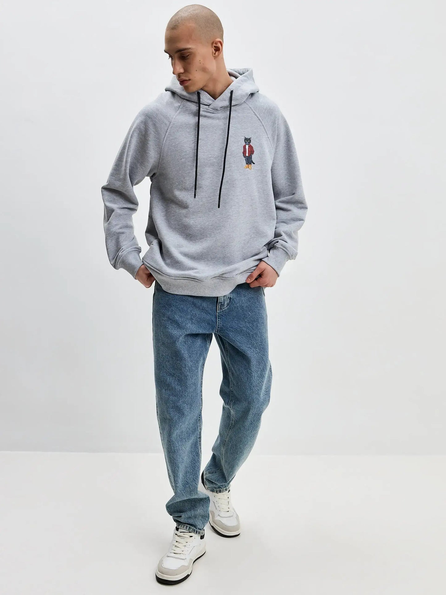 Grey Printed Hoodie COUNTRY CAT - Hoodie & sweatshirt