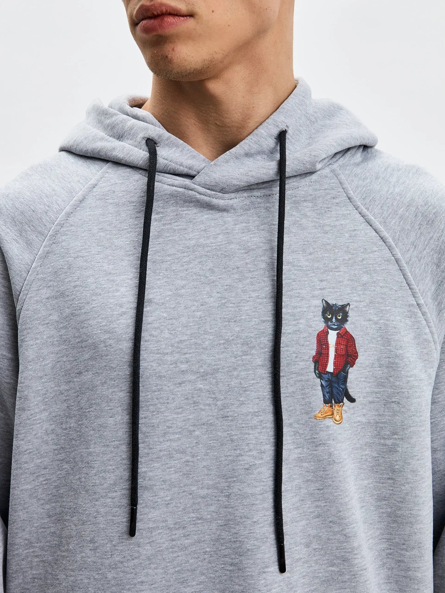 Grey Printed Hoodie COUNTRY CAT - Hoodie & sweatshirt
