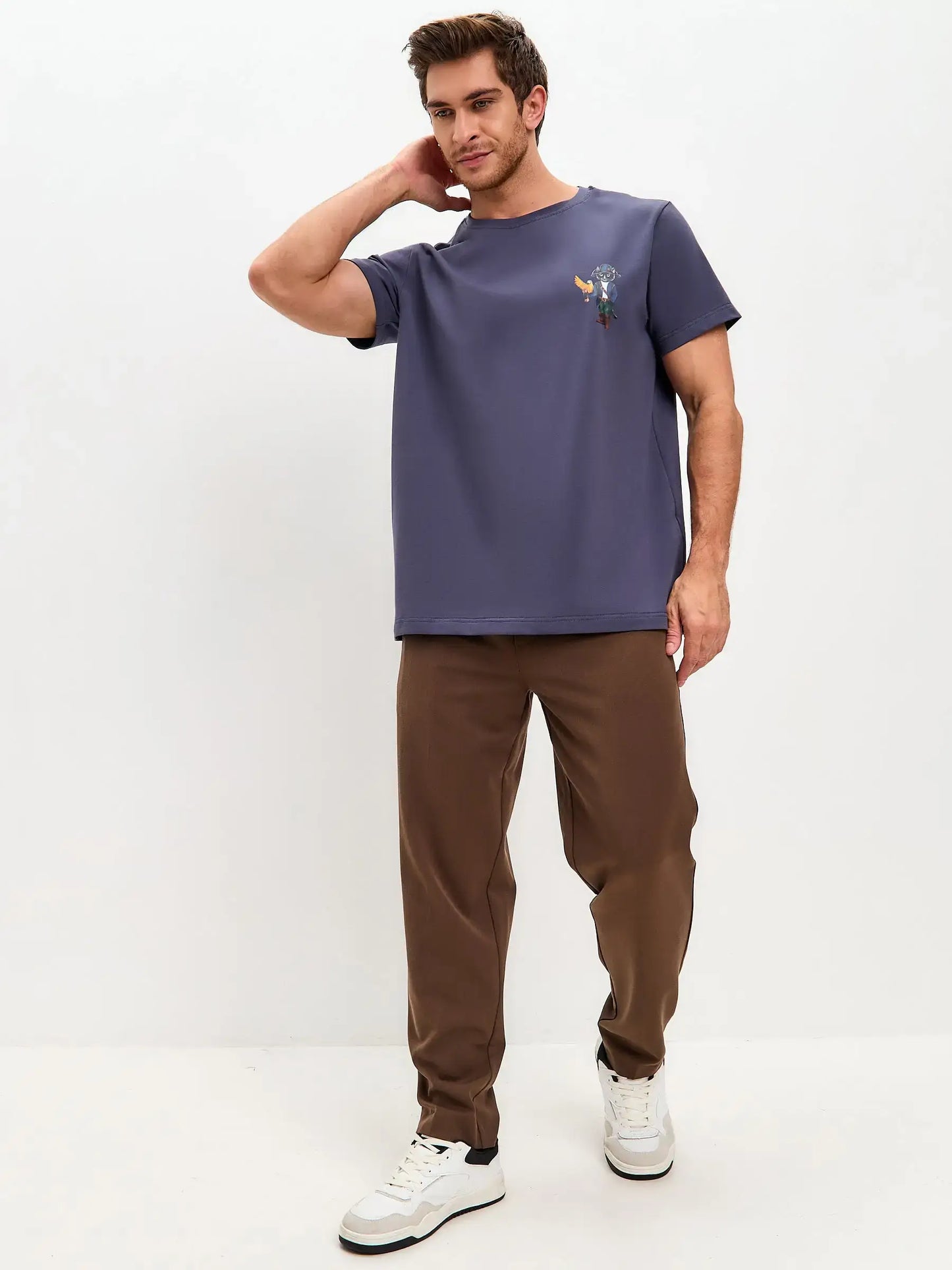 Grey Printed T-shirt PIRAT CAT - T-shirt