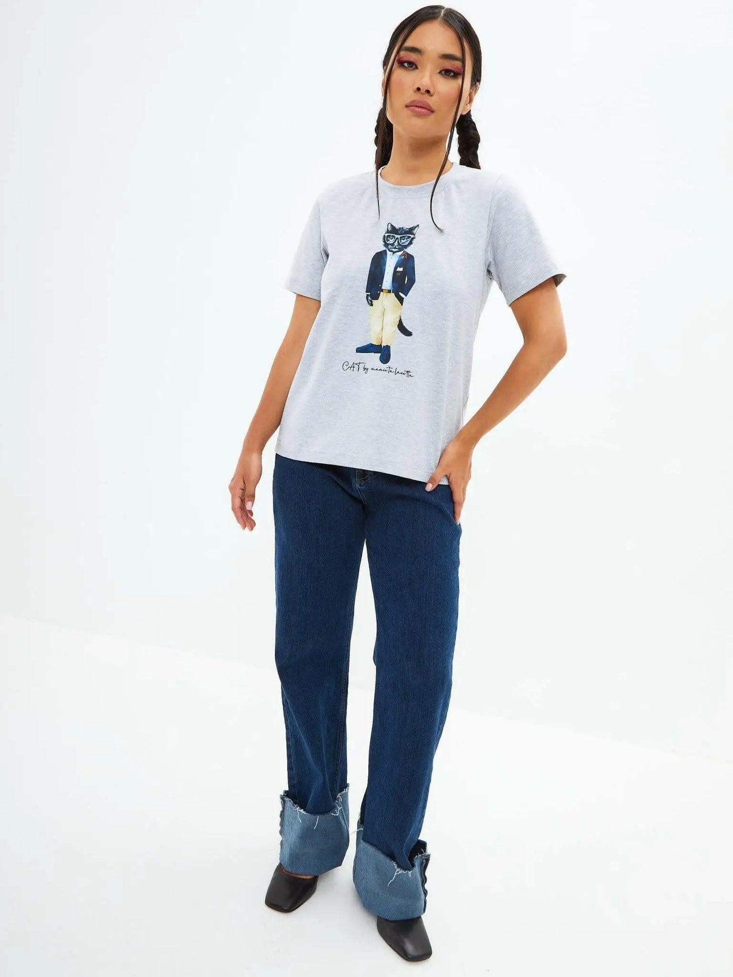 Grey t-shirt regatta cat - Funny Cat T-shirt | For Cat Lovers | CAT by maniita lacitta