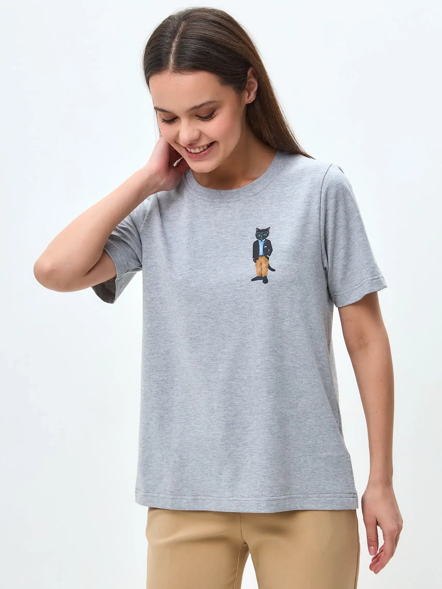 Grey Printed T-shirt REGATTA CAT - T-shirt
