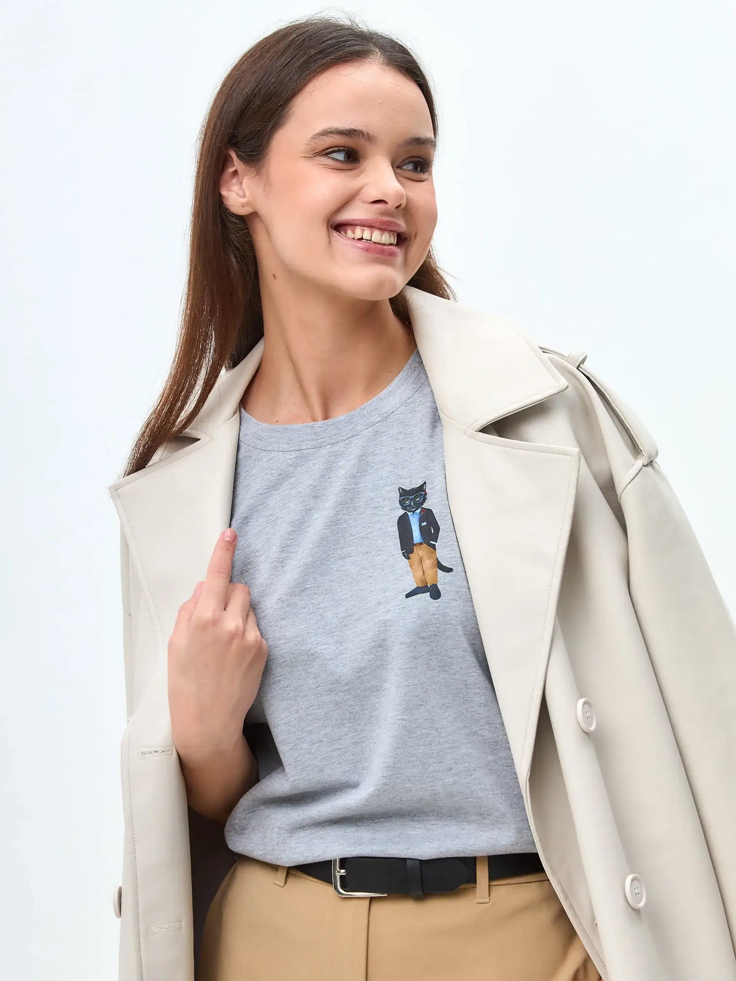 Grey Printed T-shirt REGATTA CAT - T-shirt