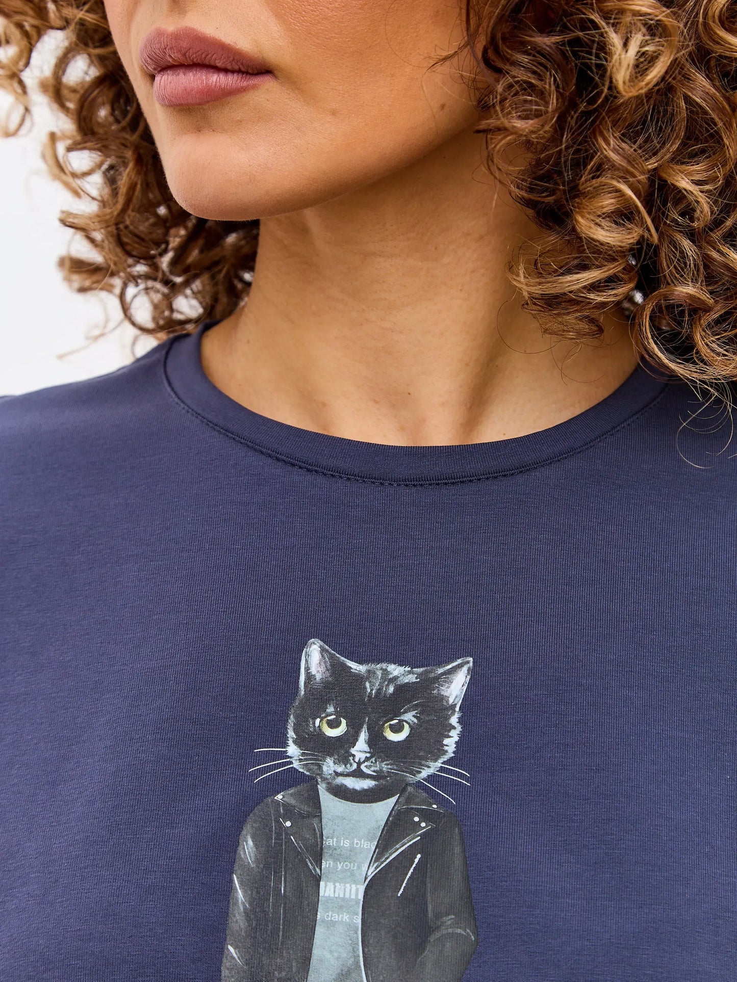 Grey Printed T-shirt ROCKER CAT - T-shirt