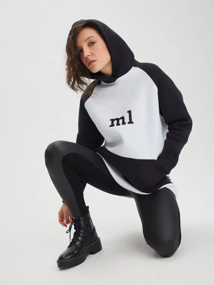 Hoodie white/black