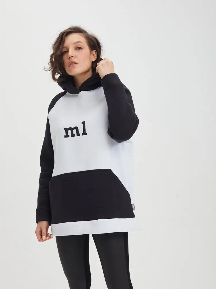 Hoodie white/black