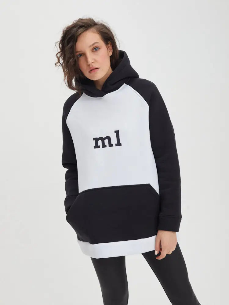 Hoodie white/black