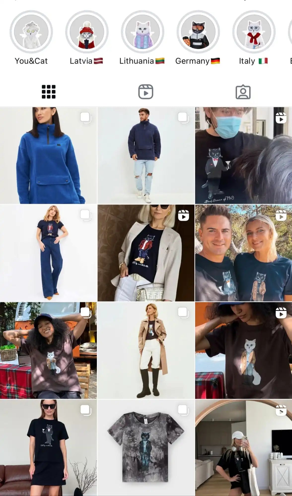Instagram profile page.