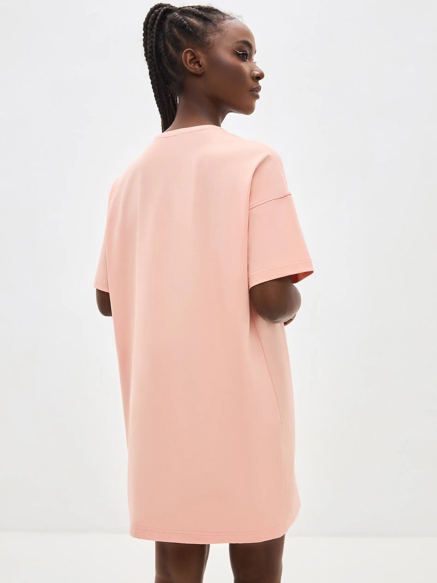 Pink oversized T-shirt SPA CAT - Peach oversized T-shirt SPA CAT print