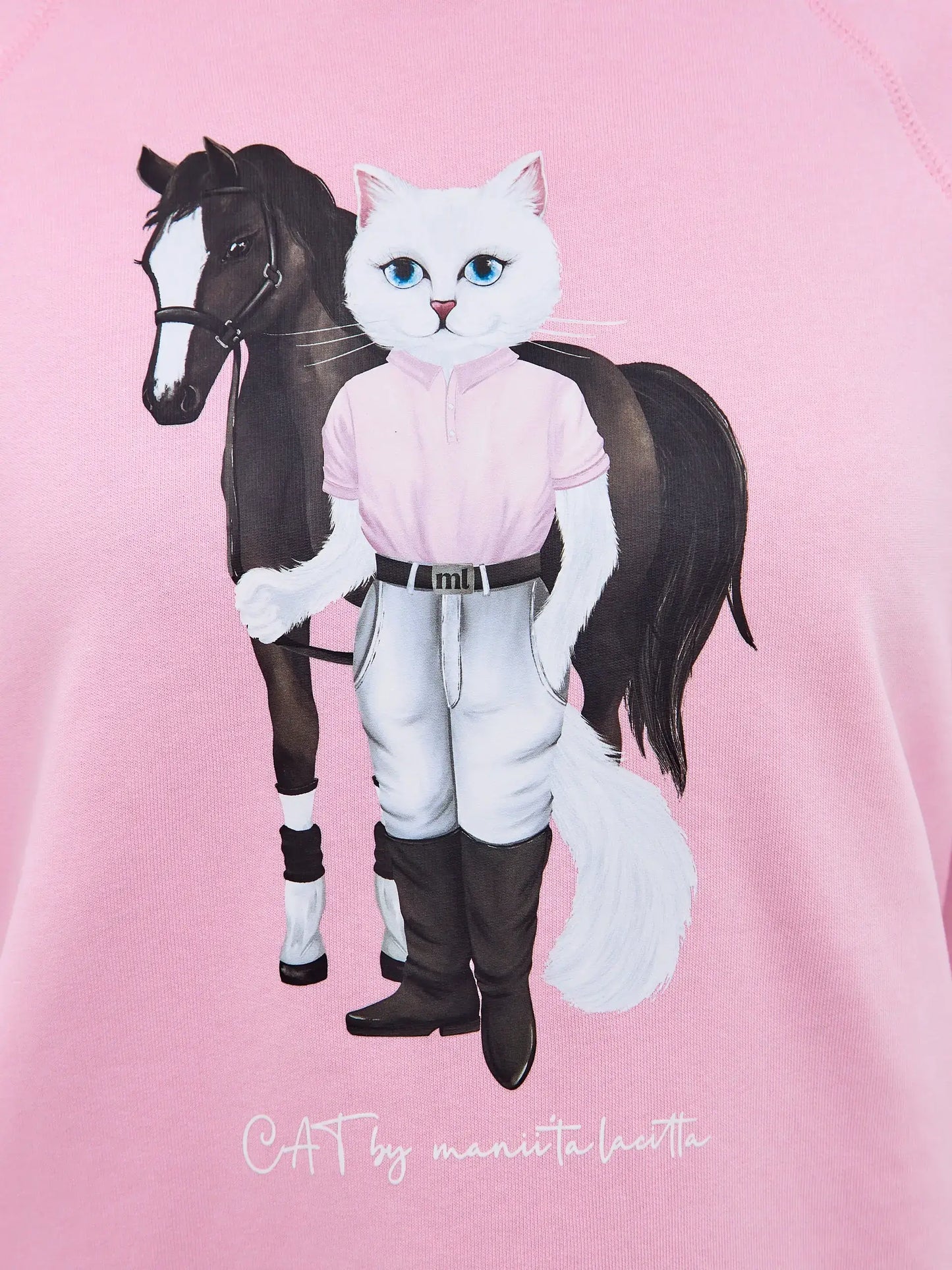 Pink Printed Hoodie WHITE RIDER CAT - Hoodie & sweatshirt
