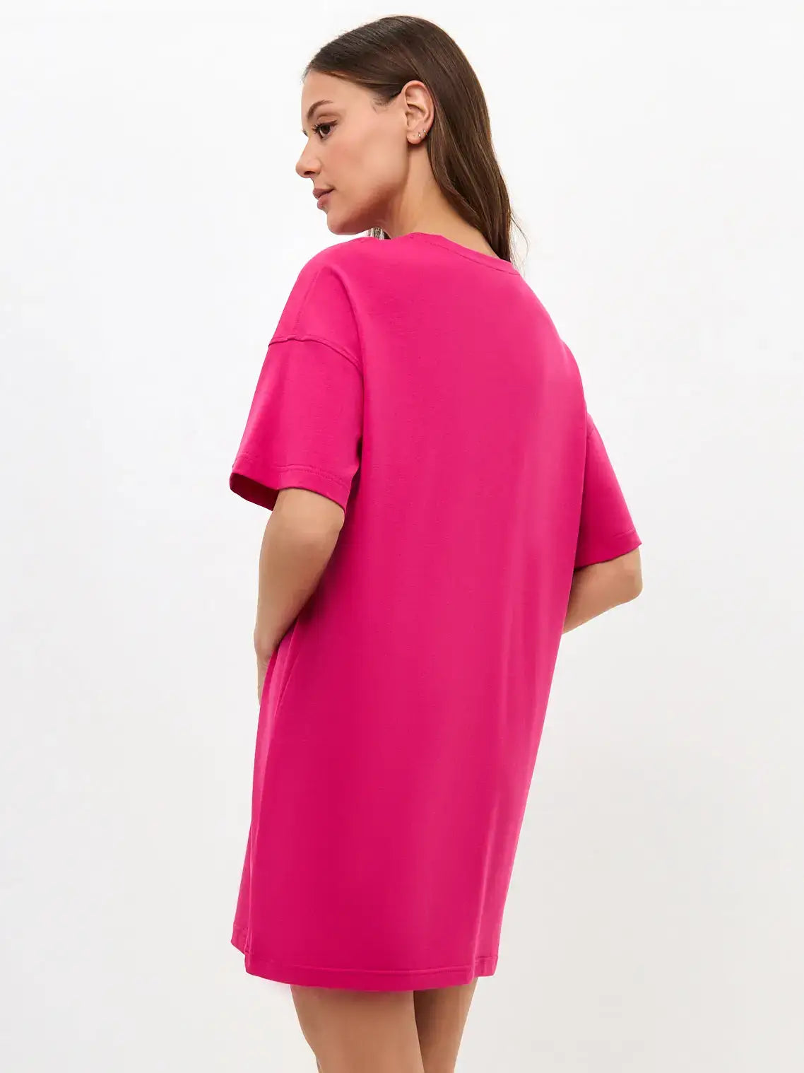 Pink Printed oversized T-shirt PAJAMAS CAT - Loungewear