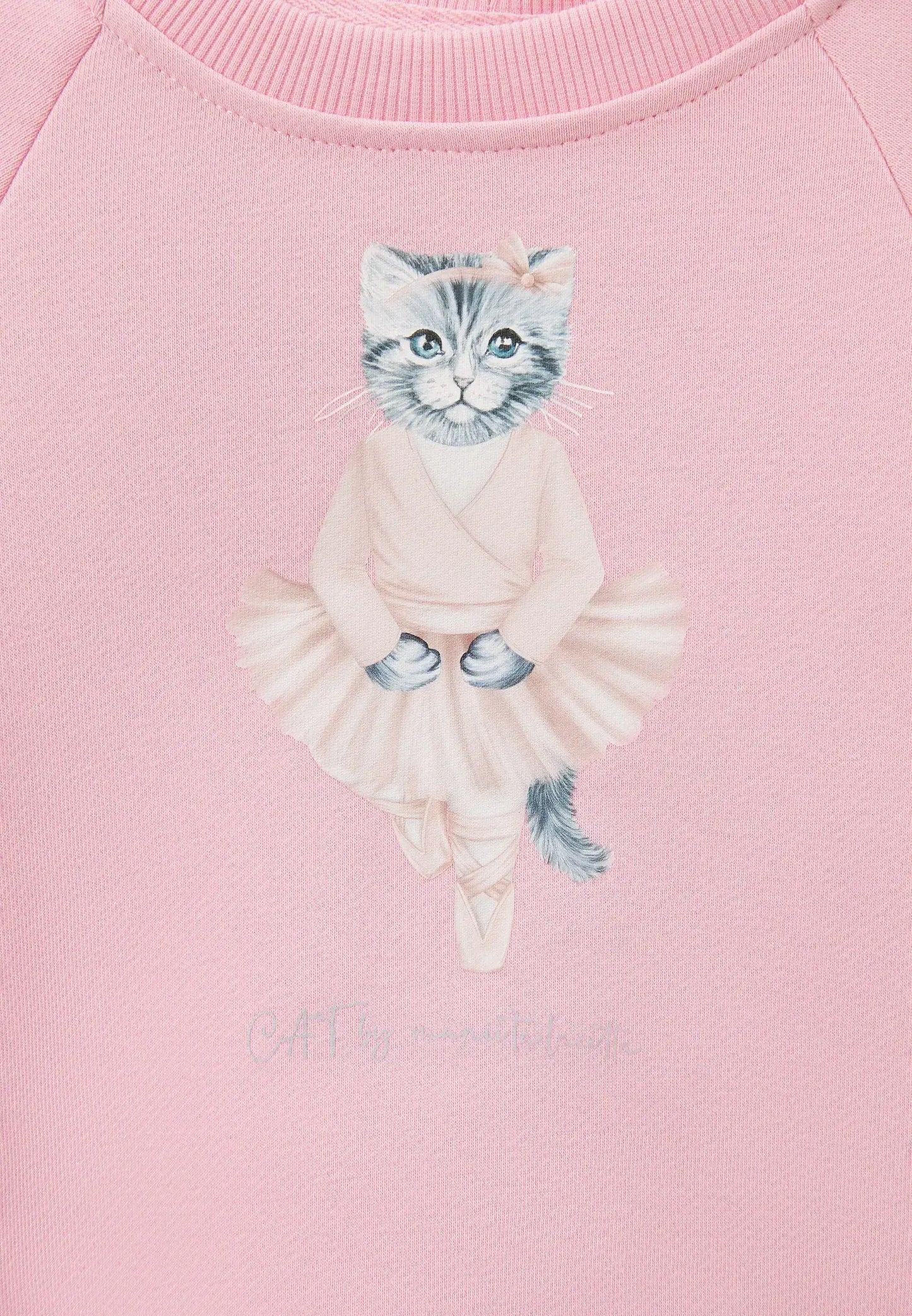 Pink Printed sweatshirt BALLET CAT - Hoodie & sweatshirt