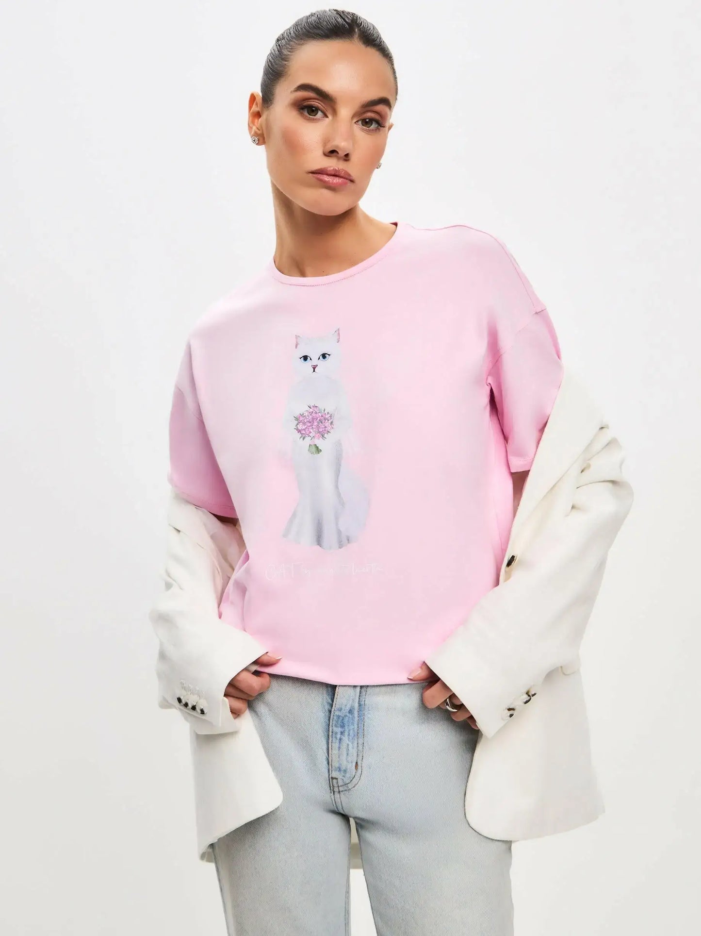 Pink t-shirt bride cat - Funny Cat T-shirt | For Cat Lovers | CAT by maniita lacitta