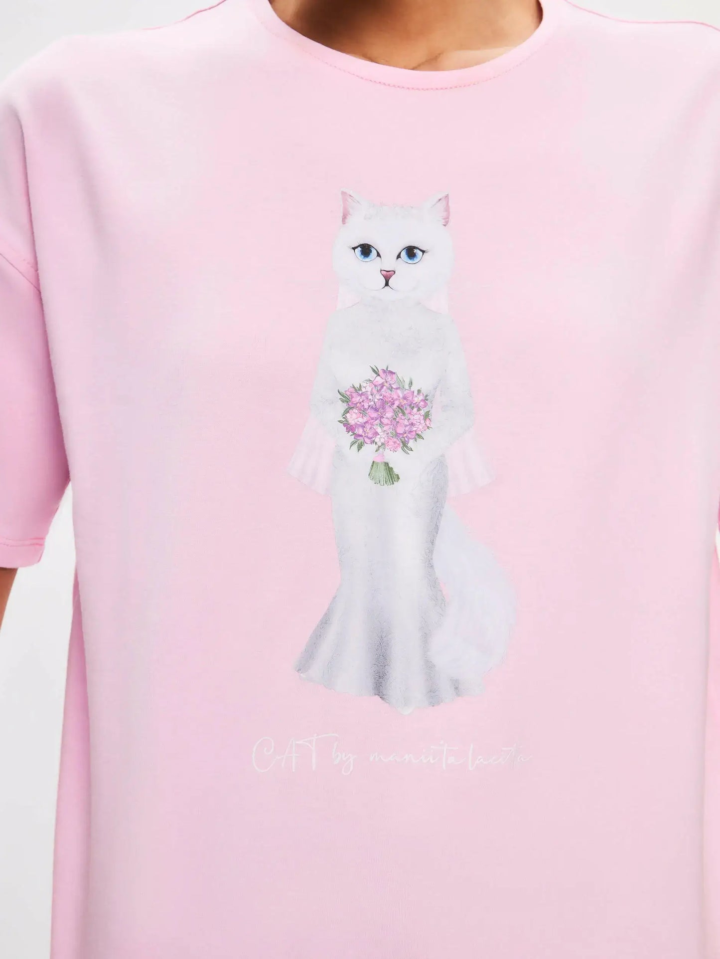 Pink t-shirt bride cat - Funny Cat T-shirt | For Cat Lovers | CAT by maniita lacitta