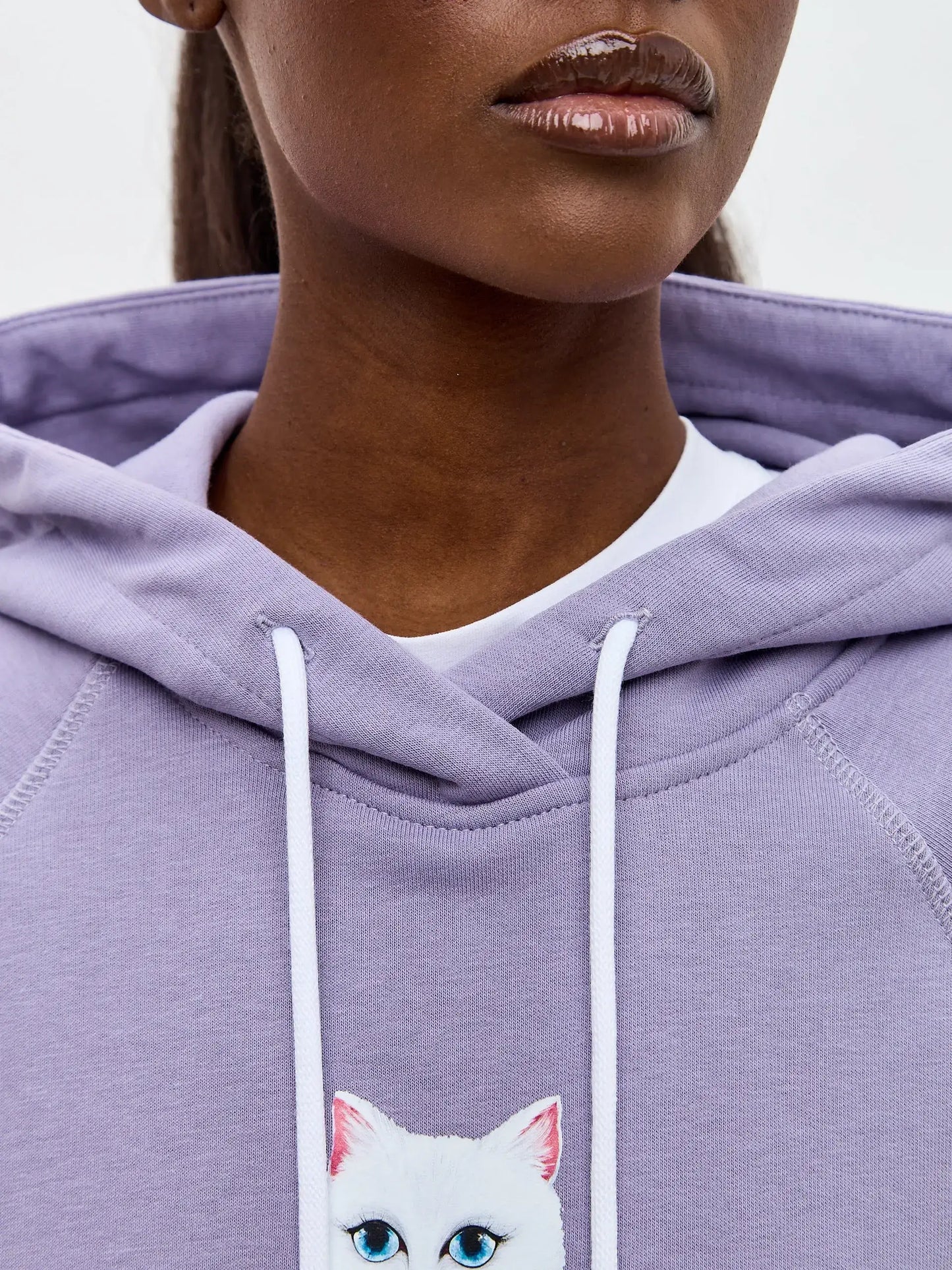 Purple Printed Hoodie WHITE COUNTRY CAT - Hoodie & sweatshirt
