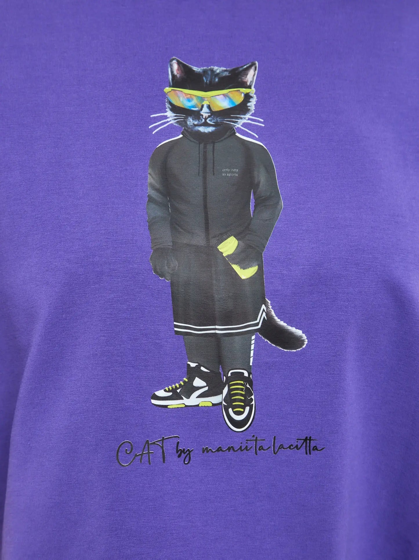 Purple Printed short oversized T-shirt SPORT CAT - T-shirt