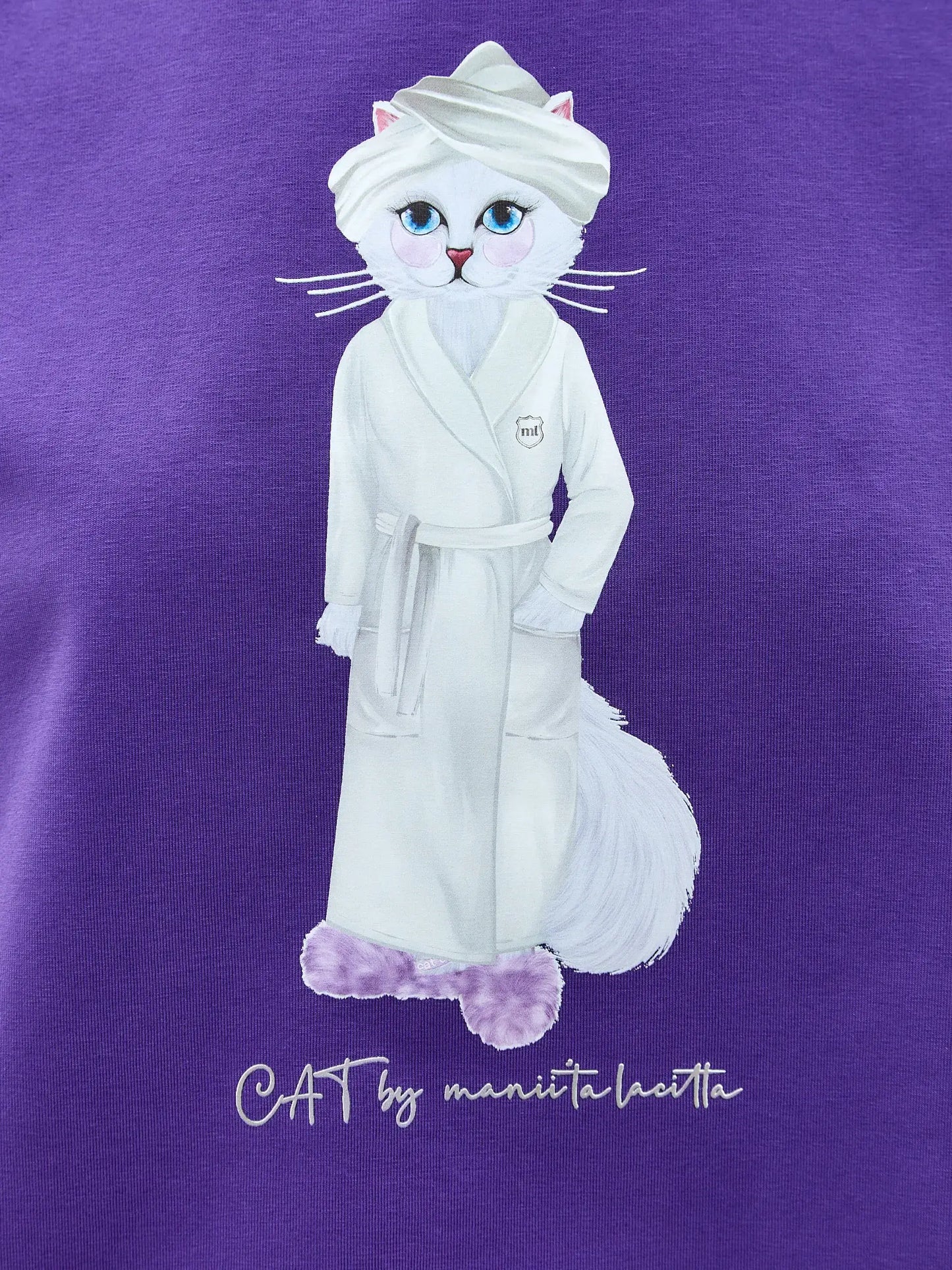 Purple Printed T-shirt SPA CAT - Loungewear
